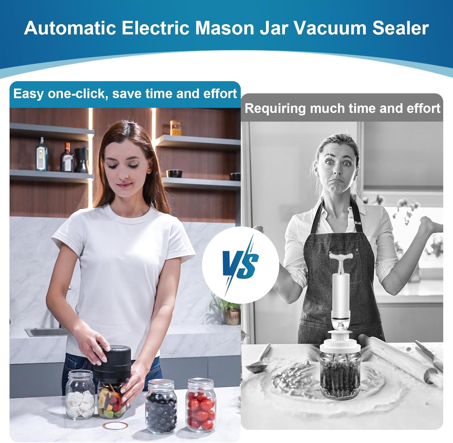 Dicorain Electric Mason Jar Vacuum Sealer Kit Auto Seal