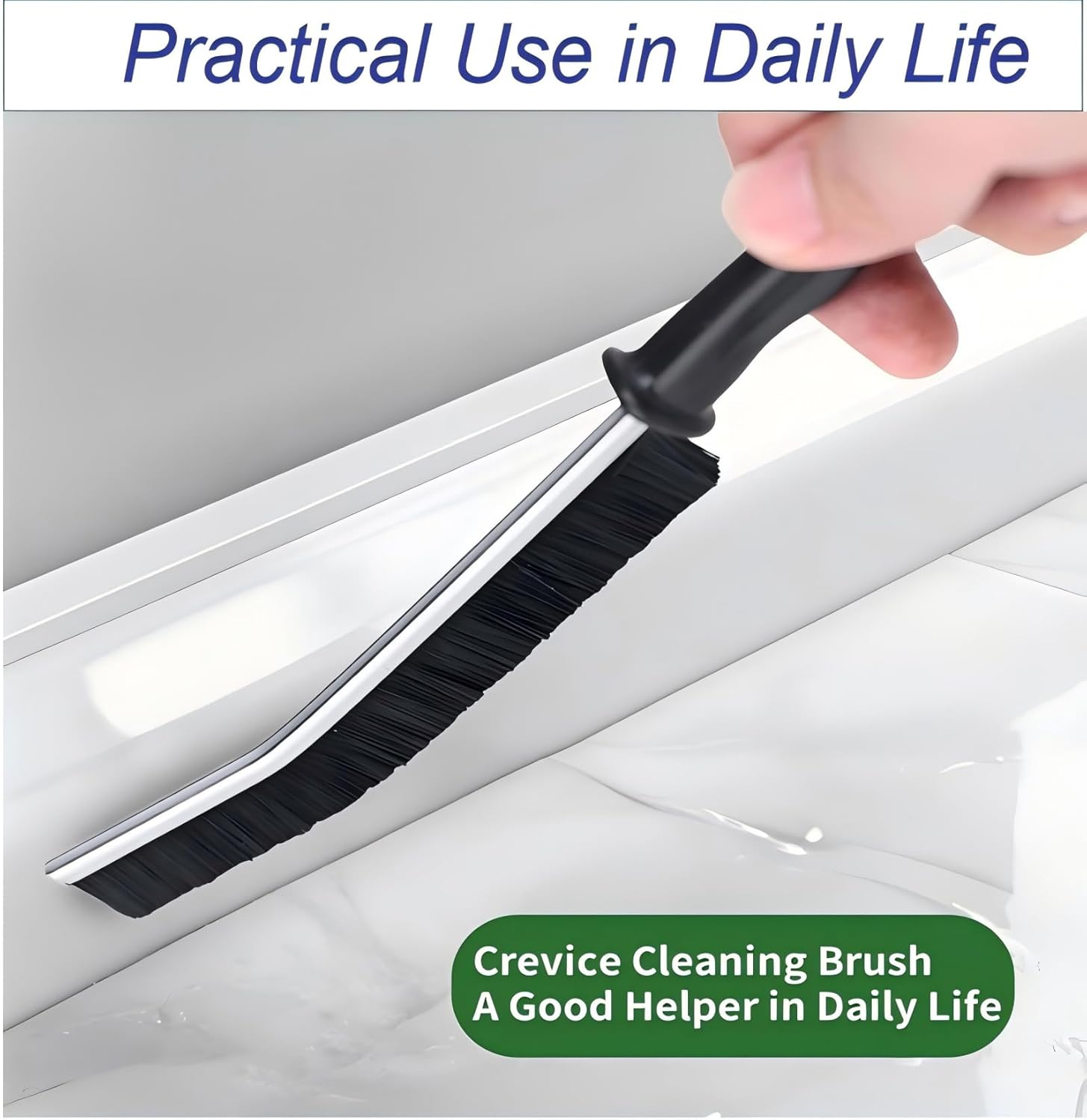 POPGIO Crevice Cleaning Brush Set 2 Pcs for Kitchen and Bathroom Use