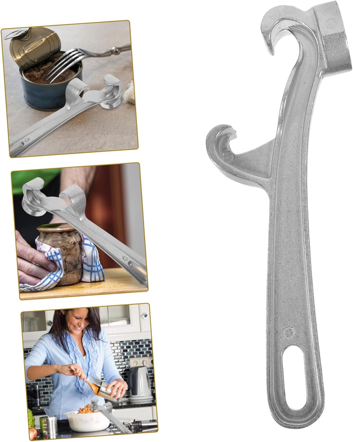 FUNOMOCYA Can Opener with Wrench and Chain for Manual Use