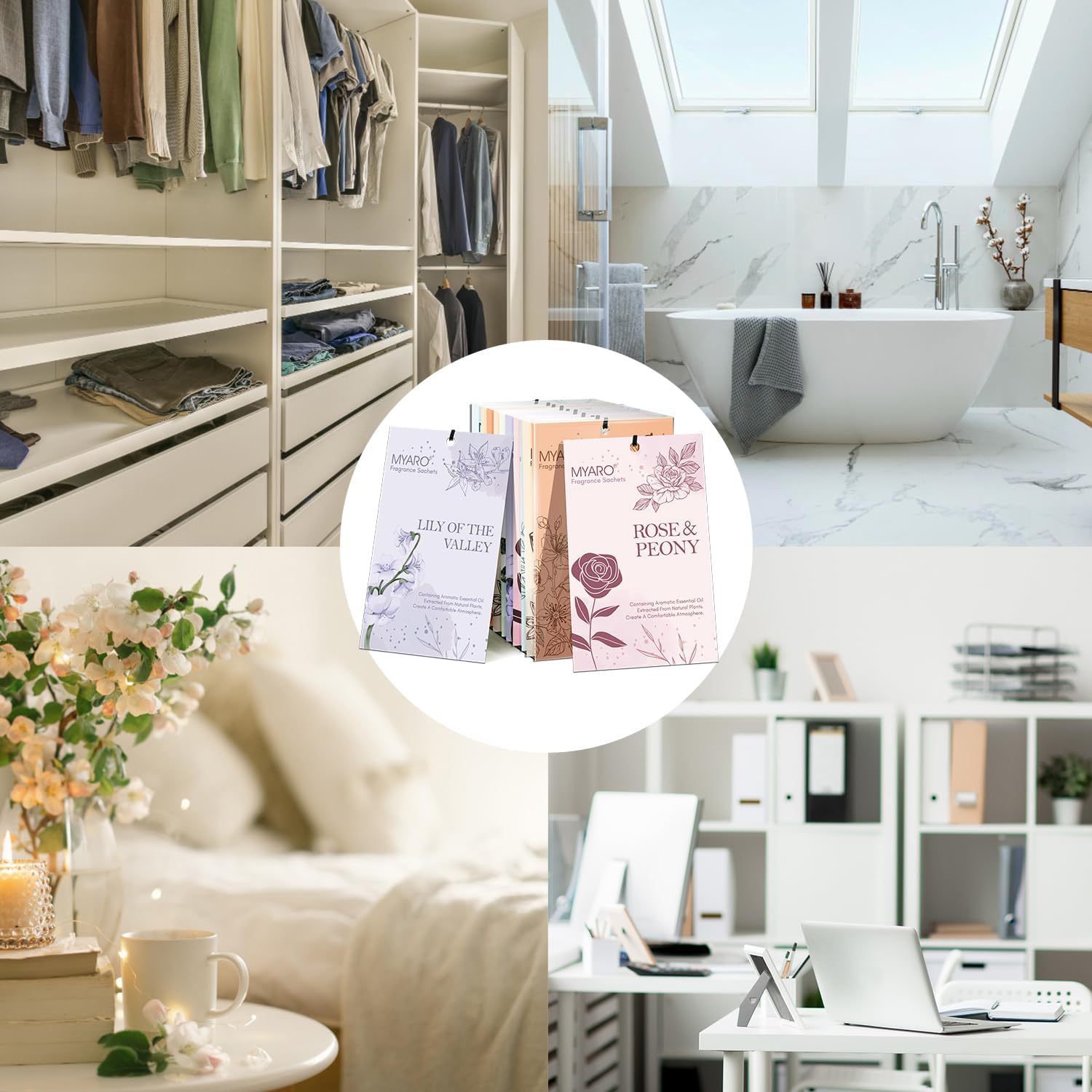 MYARO 12PCS Scented Sachets for Closet Drawer Freshness