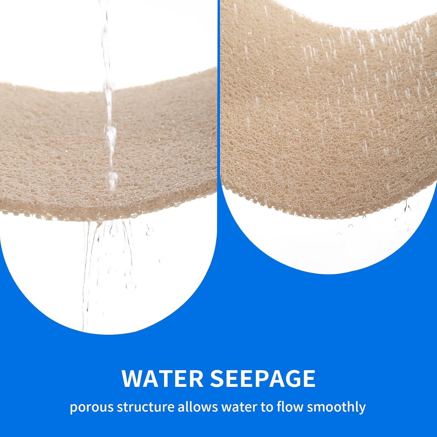 Non Slip Bathtub Mat with Foot Scrubber Beige 24x16 Inch