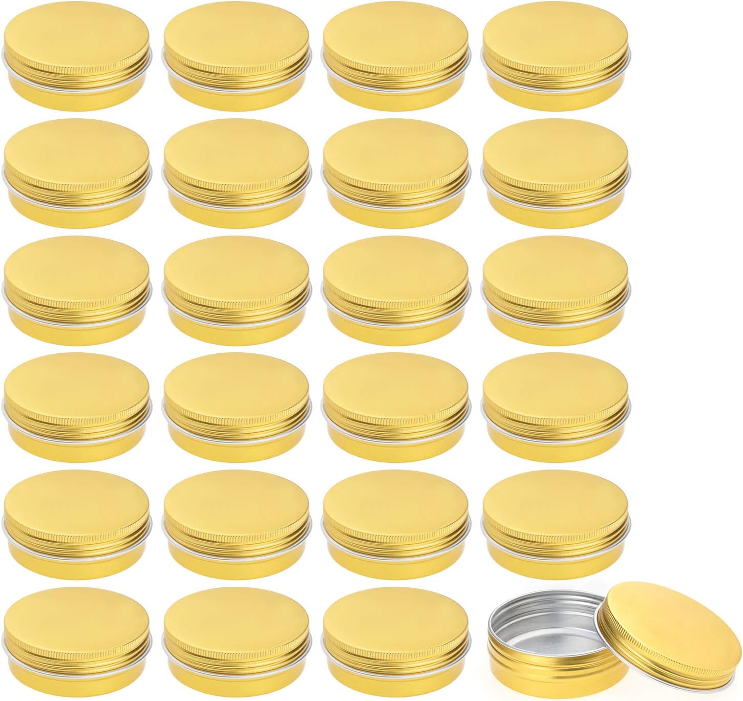 Foraineam 24-Piece 4 Oz Golden Aluminum Storage Tins