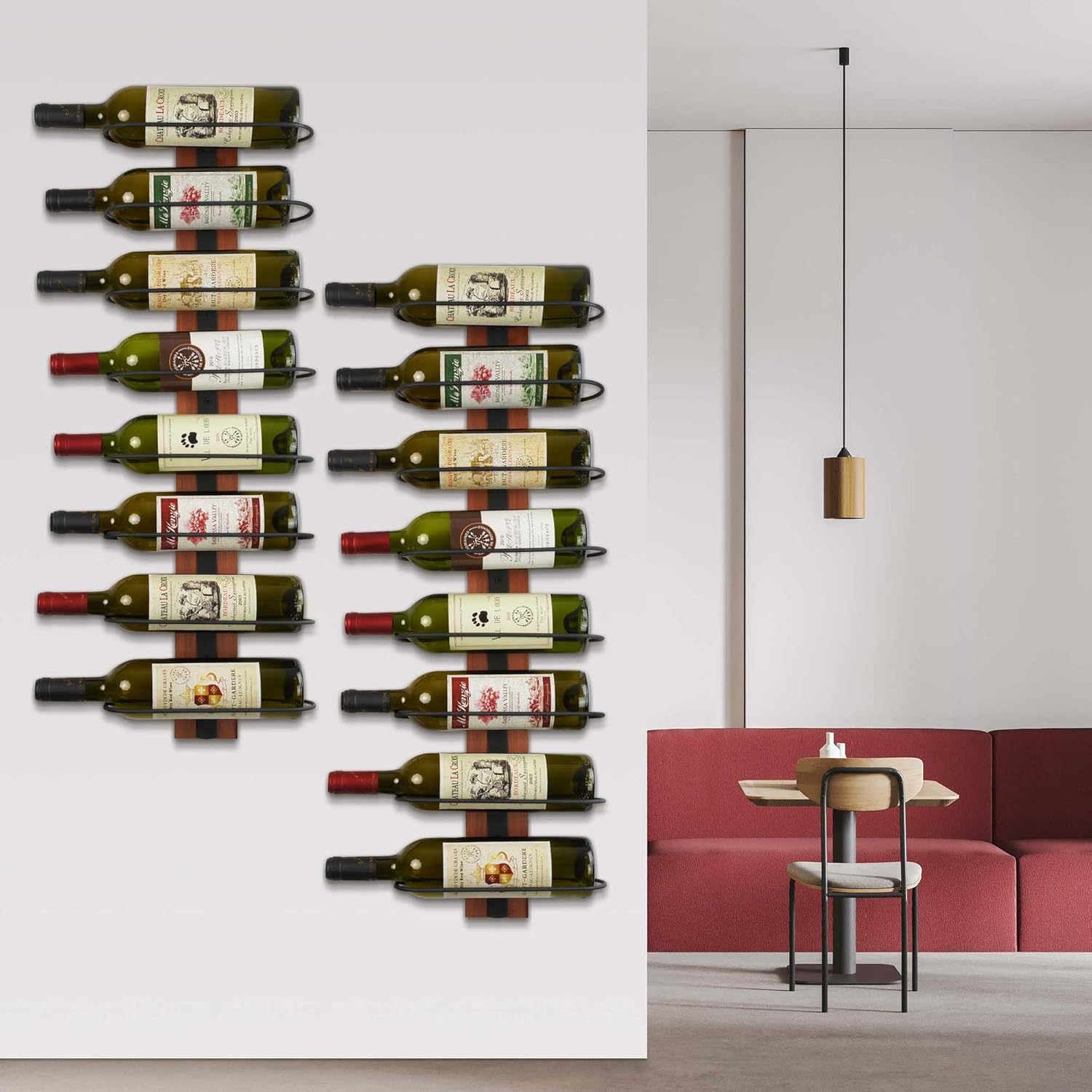 FLstudio Wall Mounted Wine Rack 8 Bottles Organizer