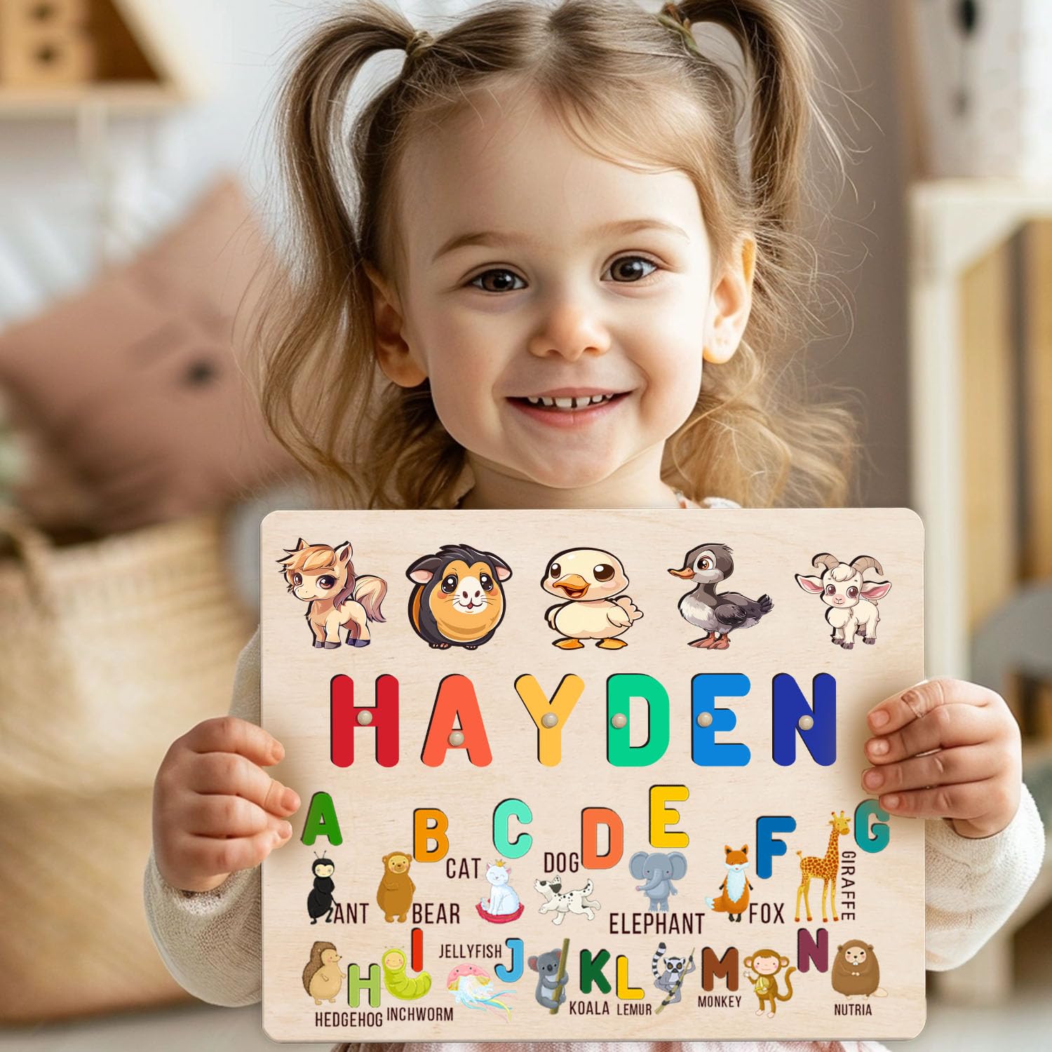 Personalized Wooden Name Puzzle For Kids 1-3