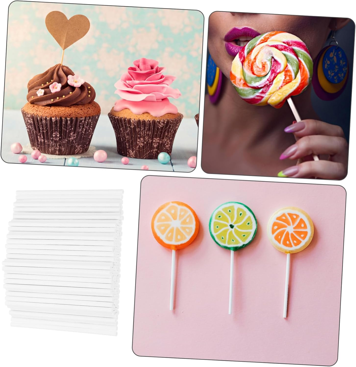 100pcs Candy Paper Sticks for Lollipops and Treats DIY Wrapping