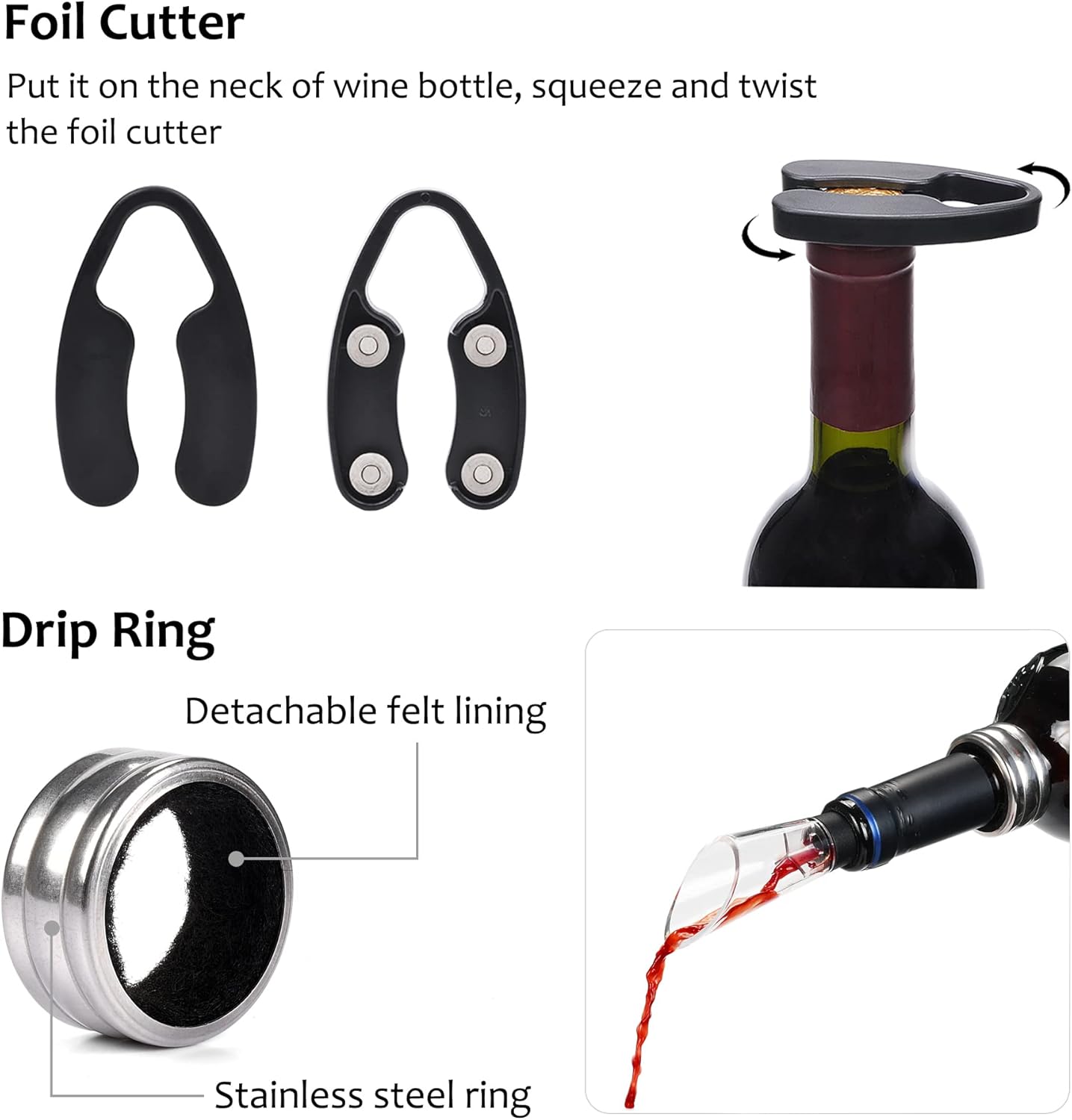 Tirrinia Electric Wine Opener Set with Aerator and Foil Cutter Blue
