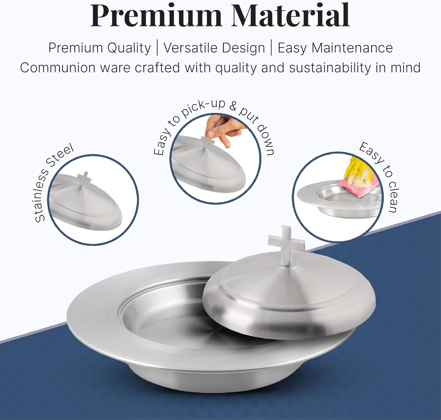 Mayur Exports Communion Tray Set with Cover and Bread Plate