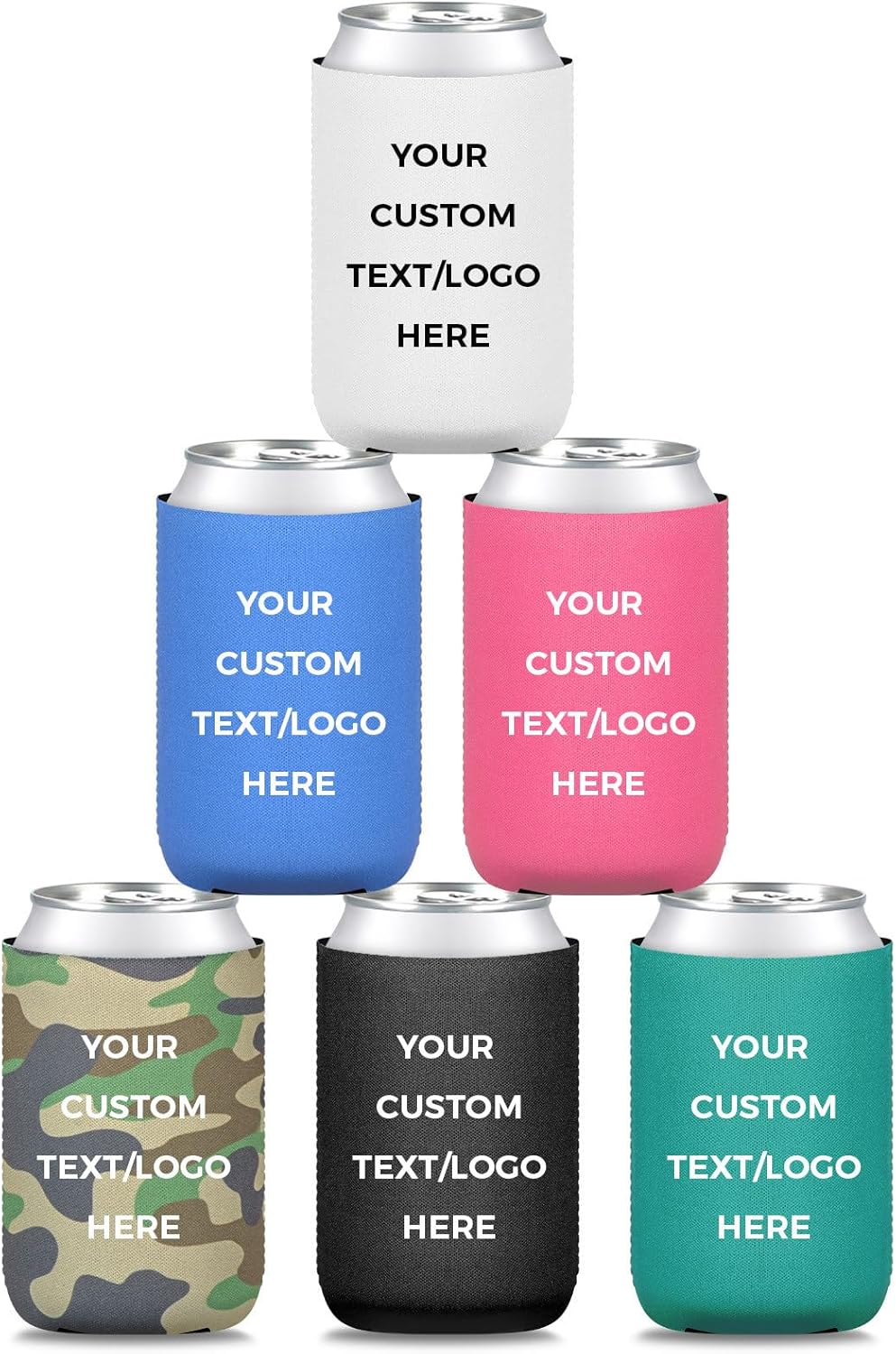 Custom Neoprene Can Coolers 150 Pack - Personalized Logo Text Photo