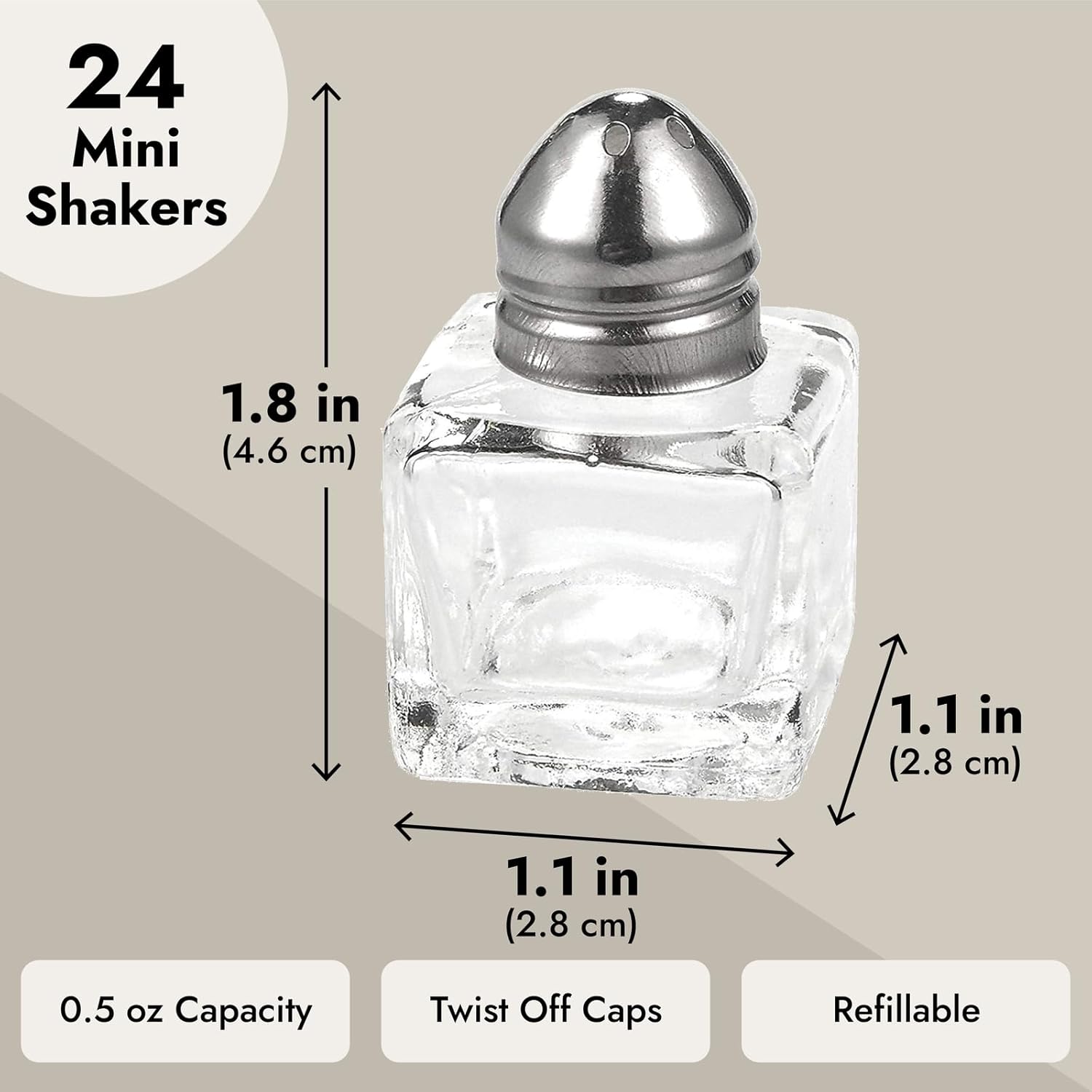 Juvale Set of 24 Mini Salt and Pepper Shakers