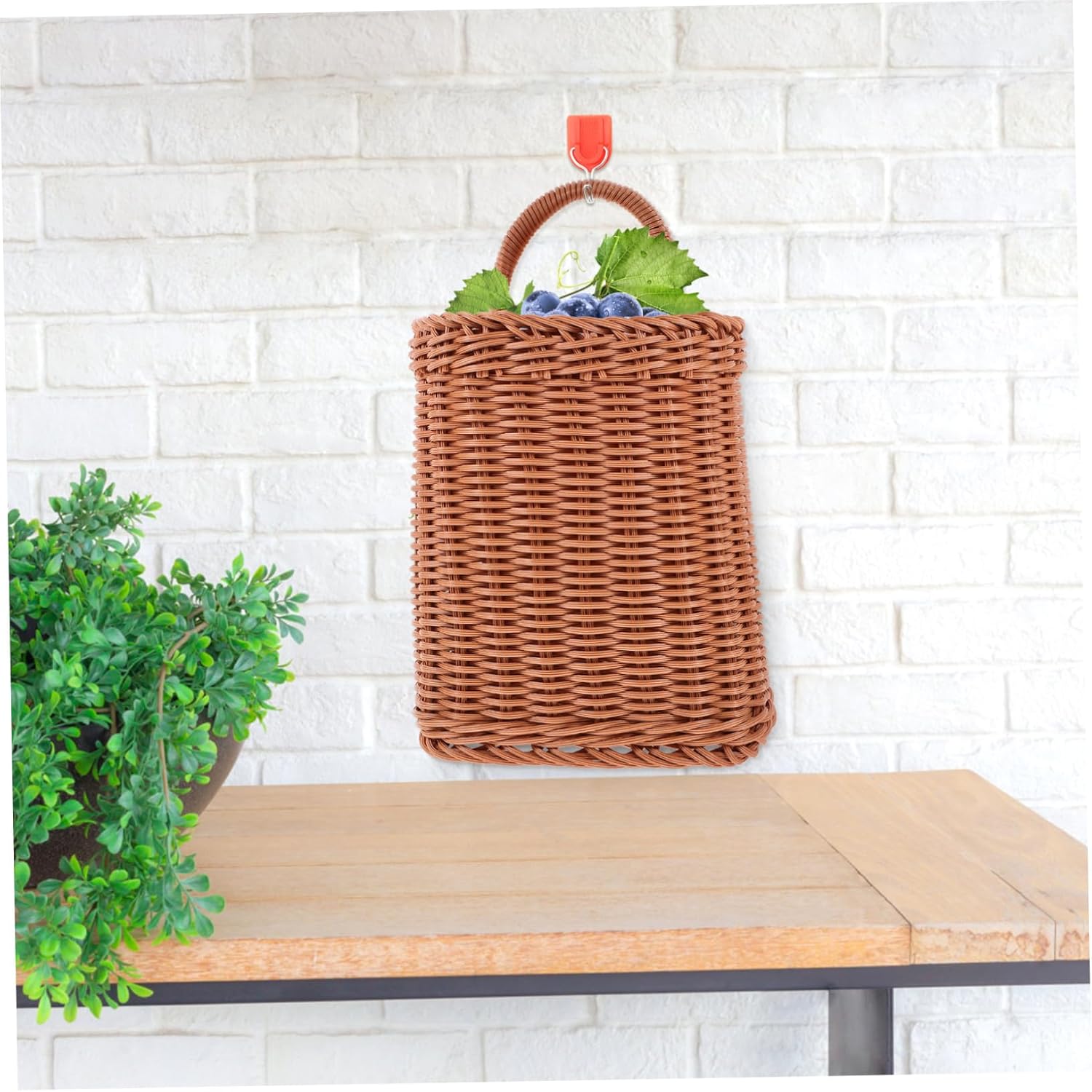 TOPPERFUN Hanging Wall Woven Storage Basket for Kitchen and Living Room