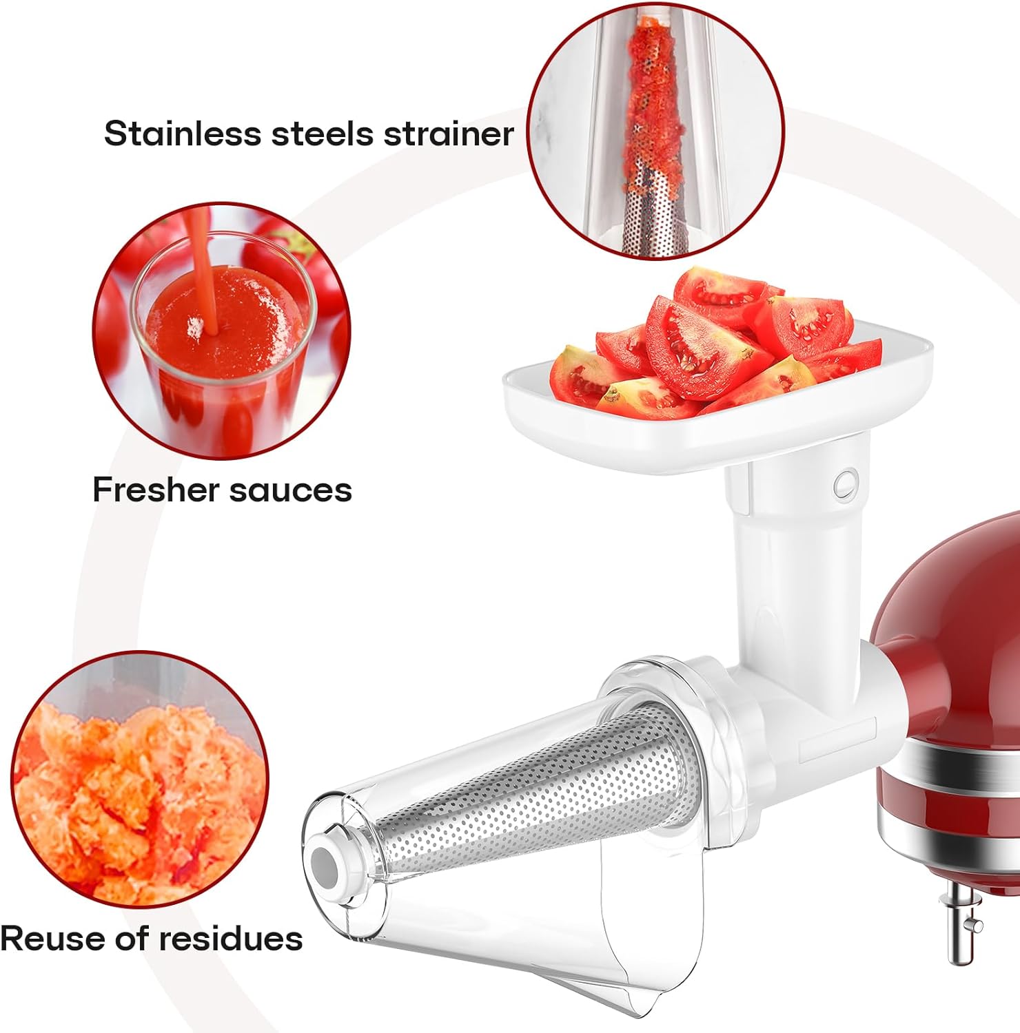 Cofun Fruit Veg Strainer for Kitchenaid Mixer