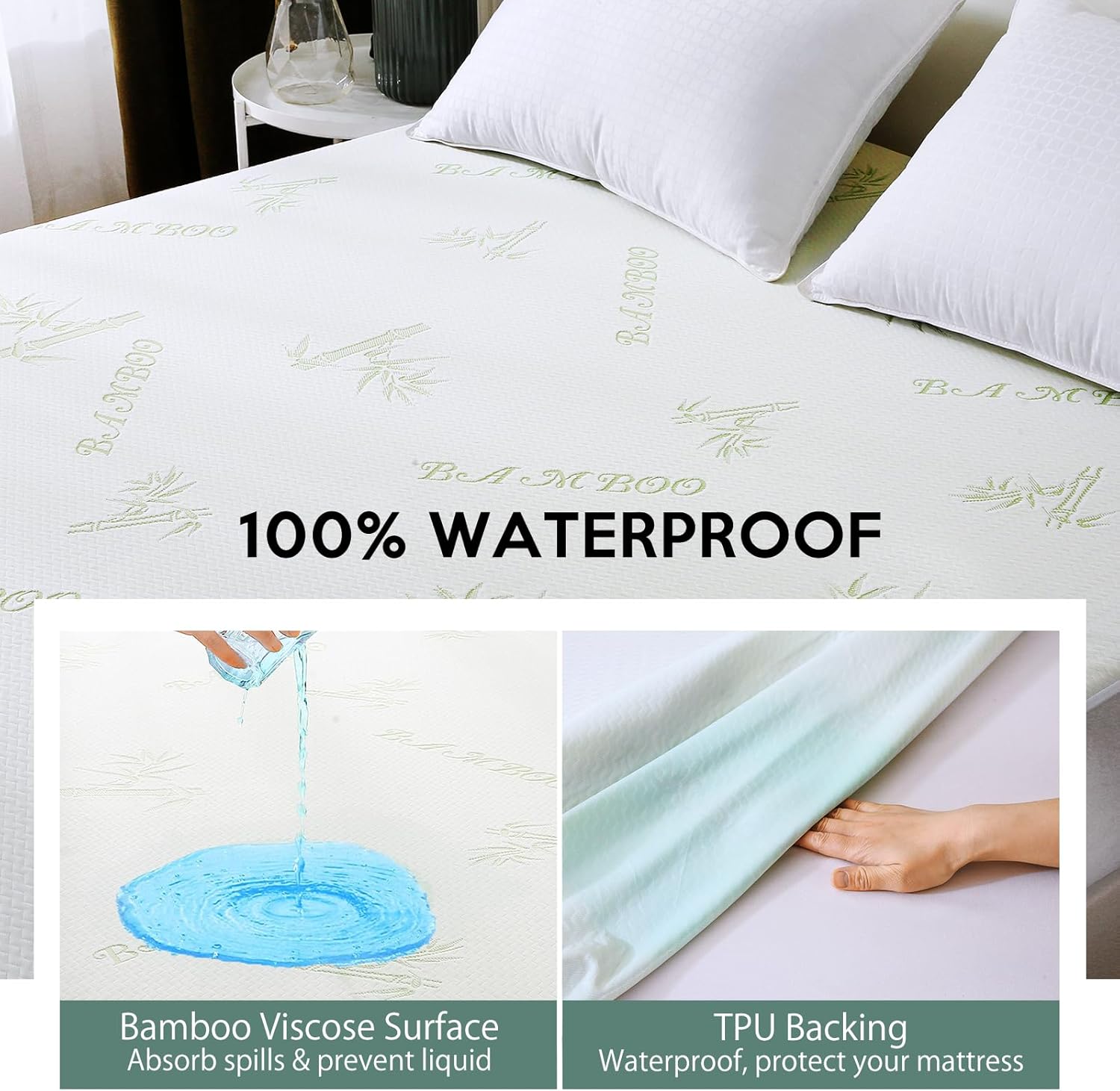 MUXHOMO Premium Waterproof Queen Mattress Protector