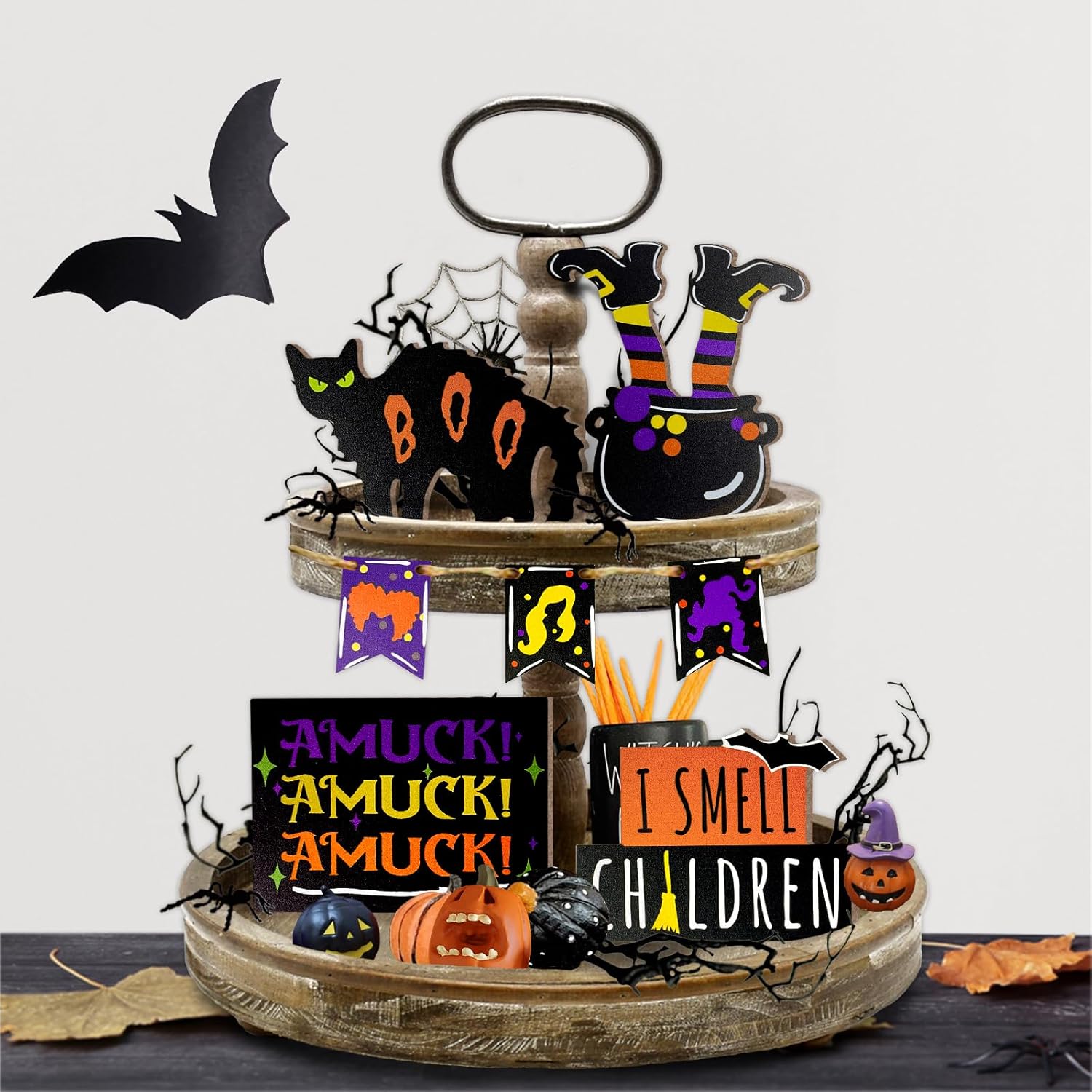 Halloween Tiered Tray Decor Set 7 Pieces