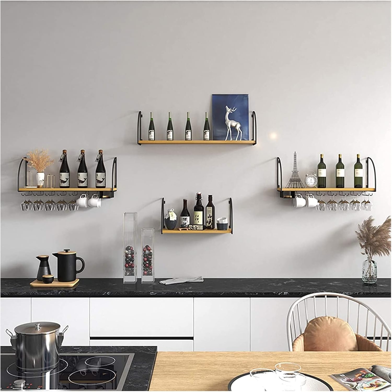 ALDEPO 2 Tier Wall Mounted Wine Rack Organizer