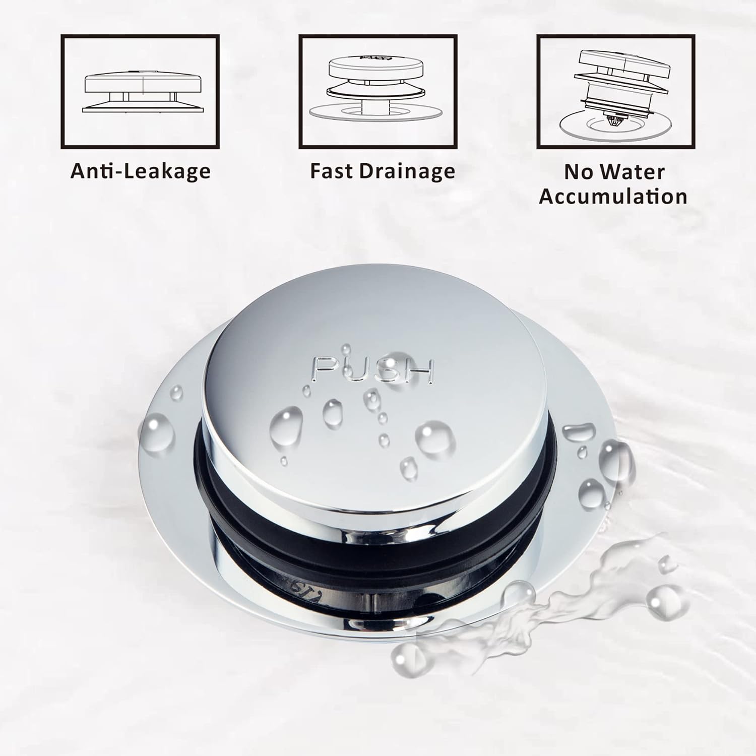 Artiwell Universal Tip Toe Bath Drain Stopper and Cover
