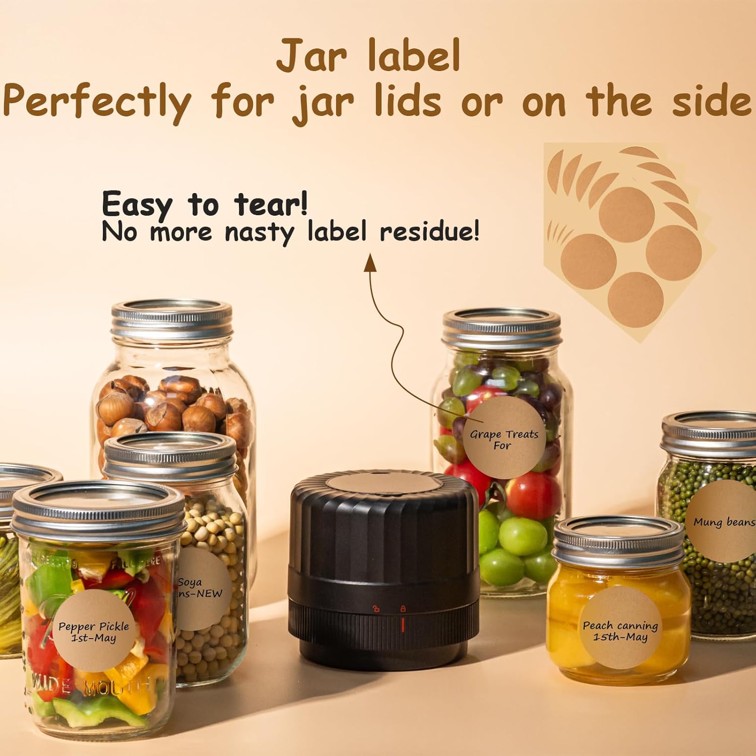 HTPOW Fully Automatic Mason Jar Vacuum Sealer Kit