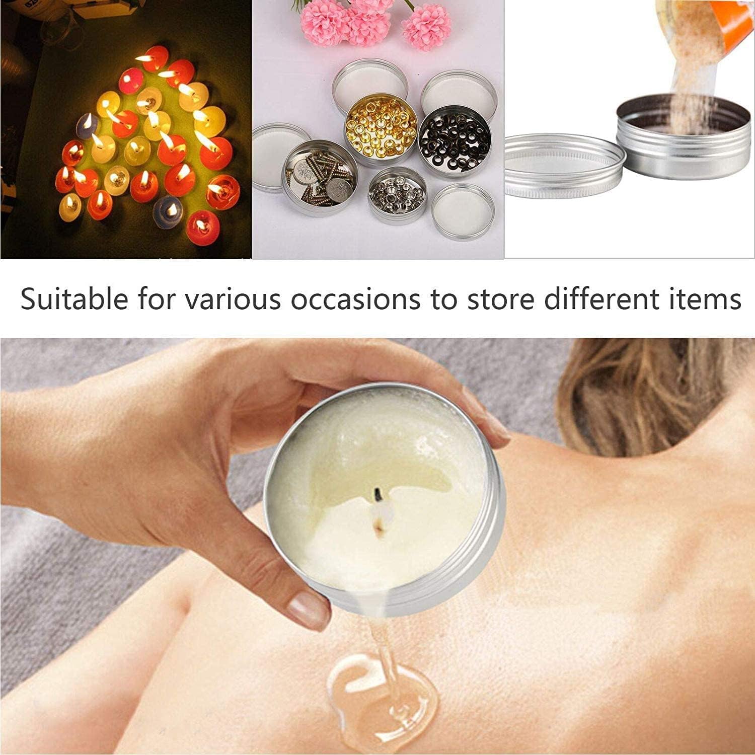 20 Pcs 2 Ounce Aluminum Tin Jars with Screw Lid