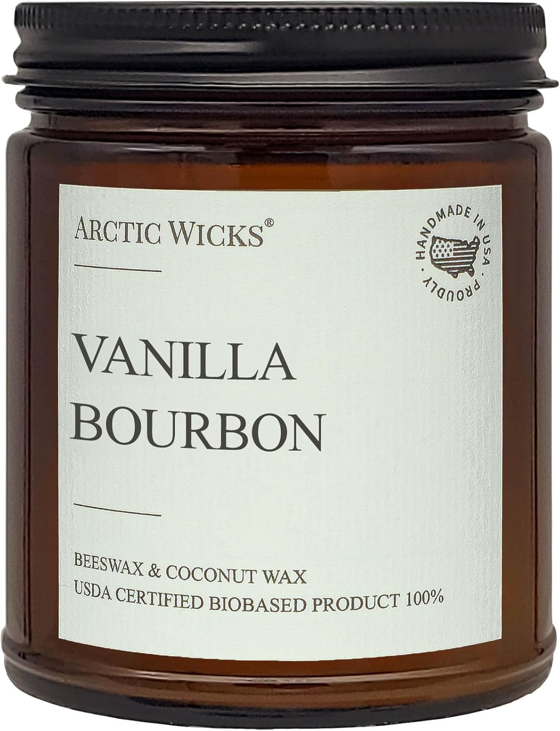 Vanilla Bourbon Candle - 9oz Natural Coconut Beeswax