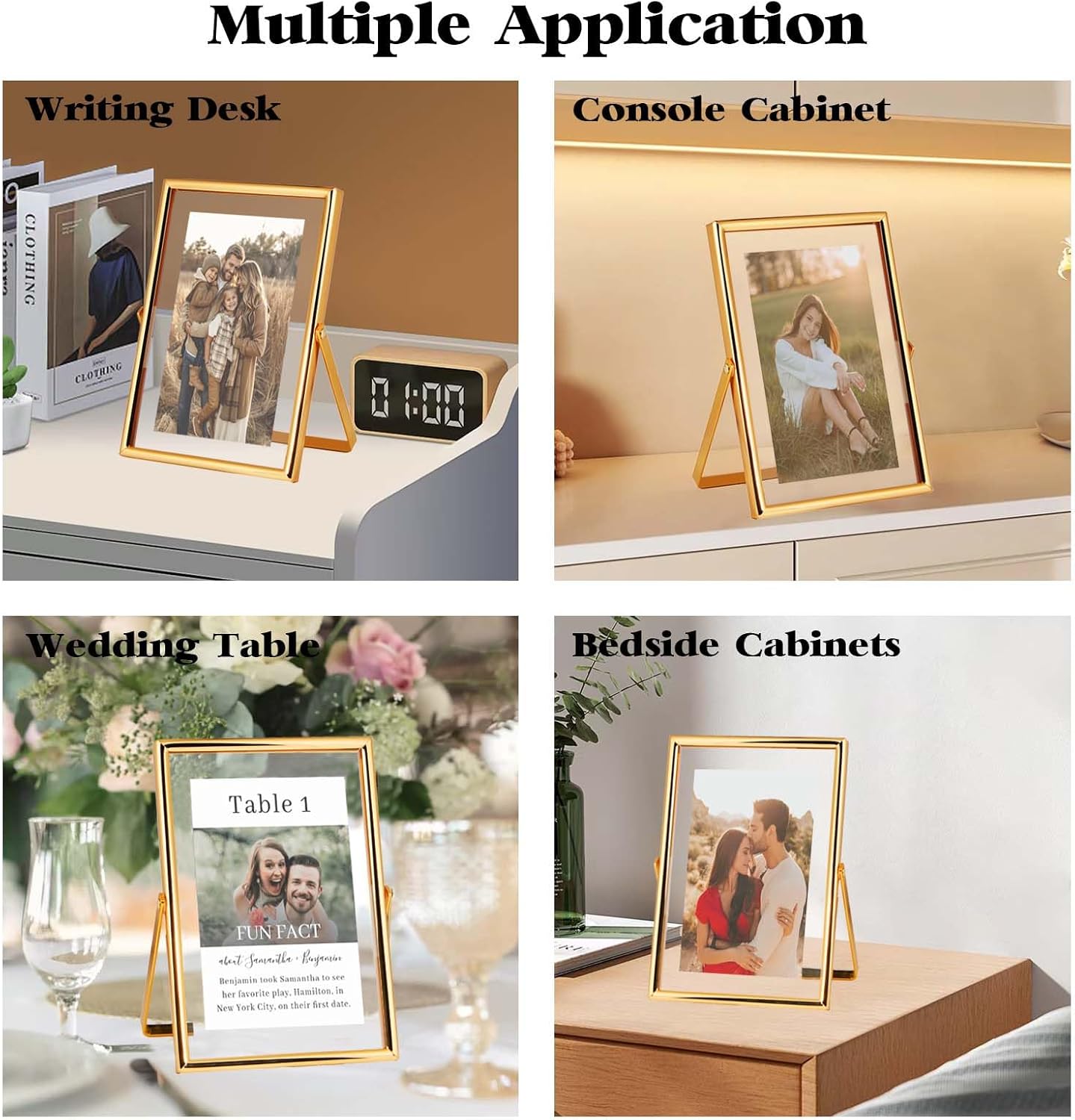 Xinkerco 5x7 Floating Gold Picture Frame 2 Pack
