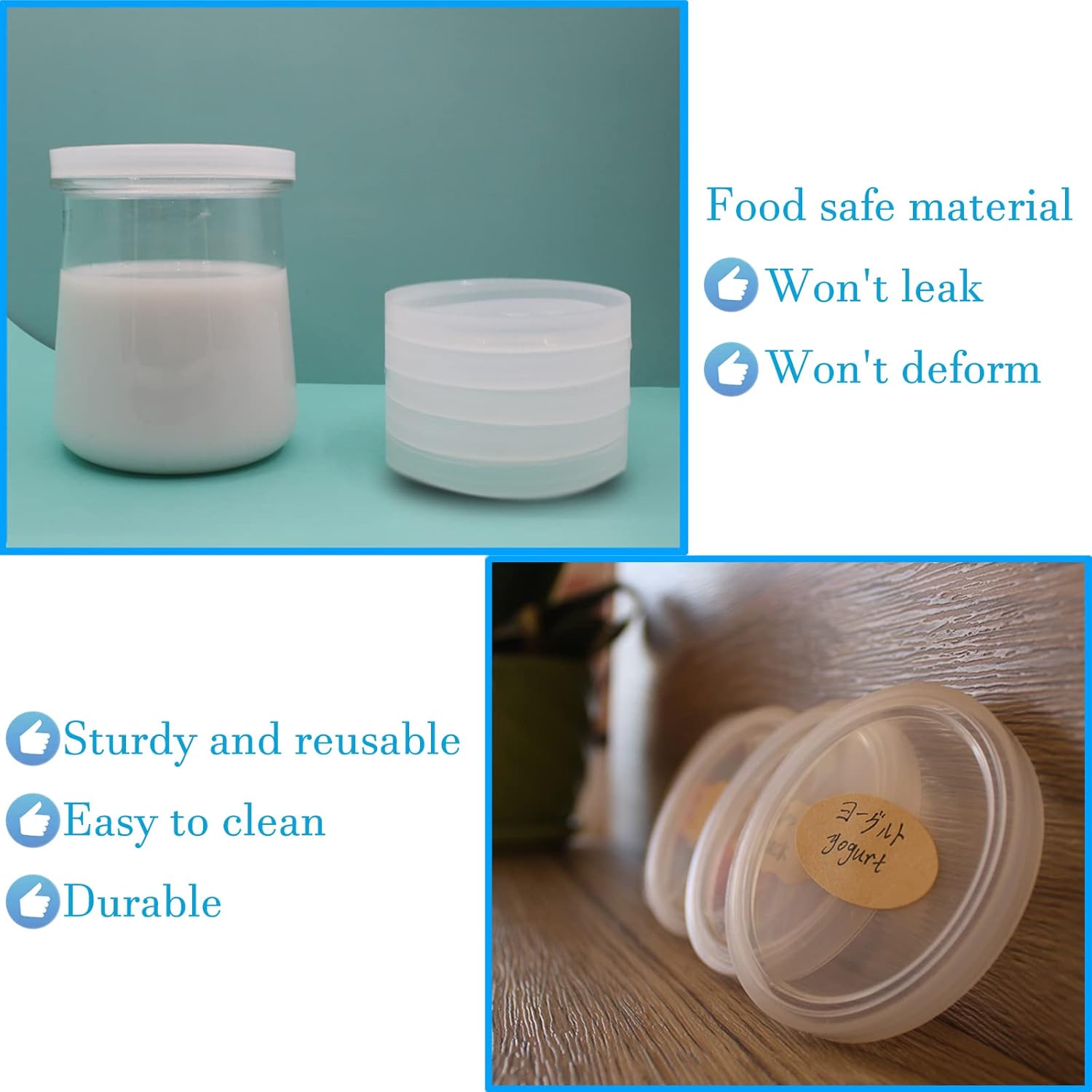 Clear Plastic Yogurt Jar Lids - 28 Pack for Oui Jars