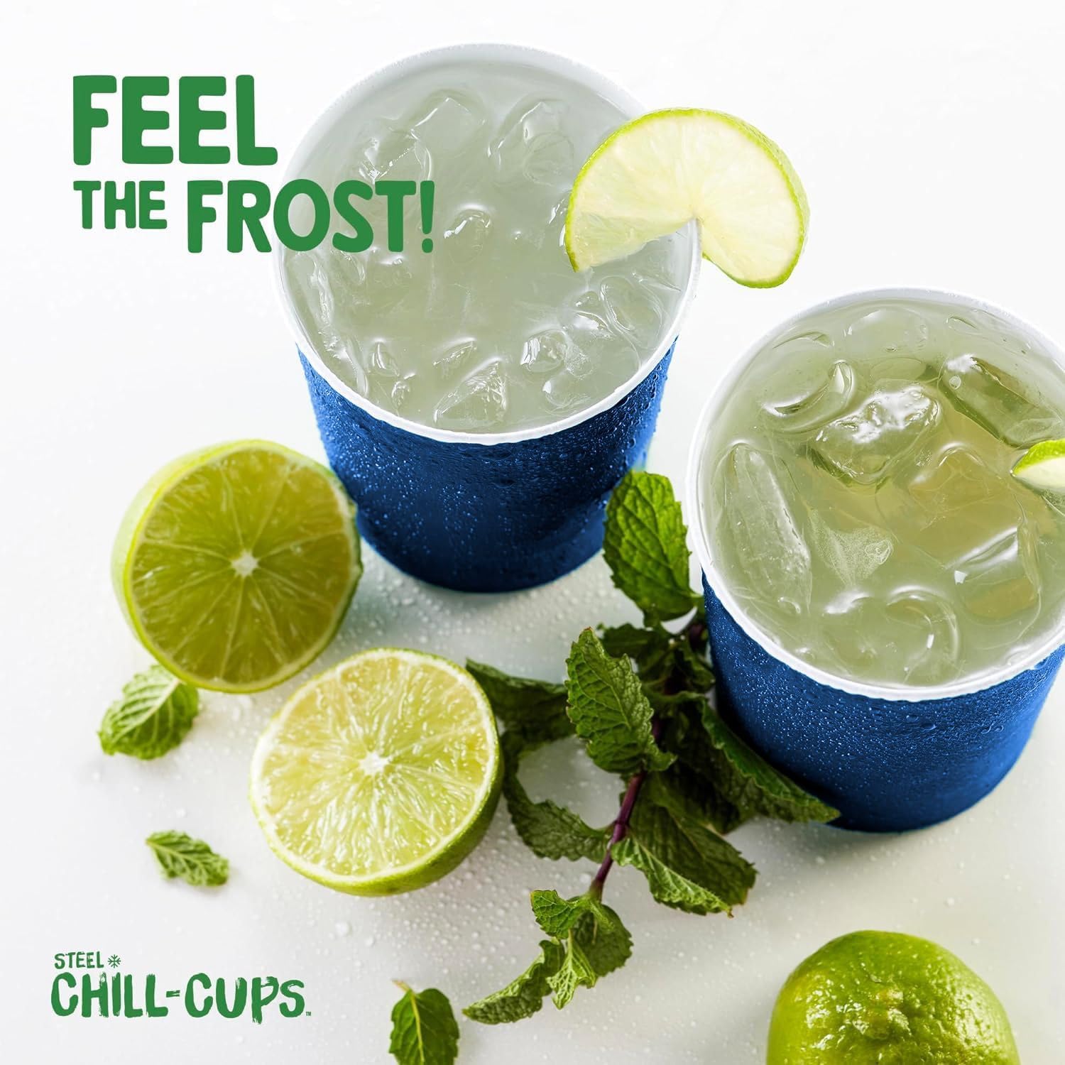 16 oz Steel Chill Cups Blue 12 Count