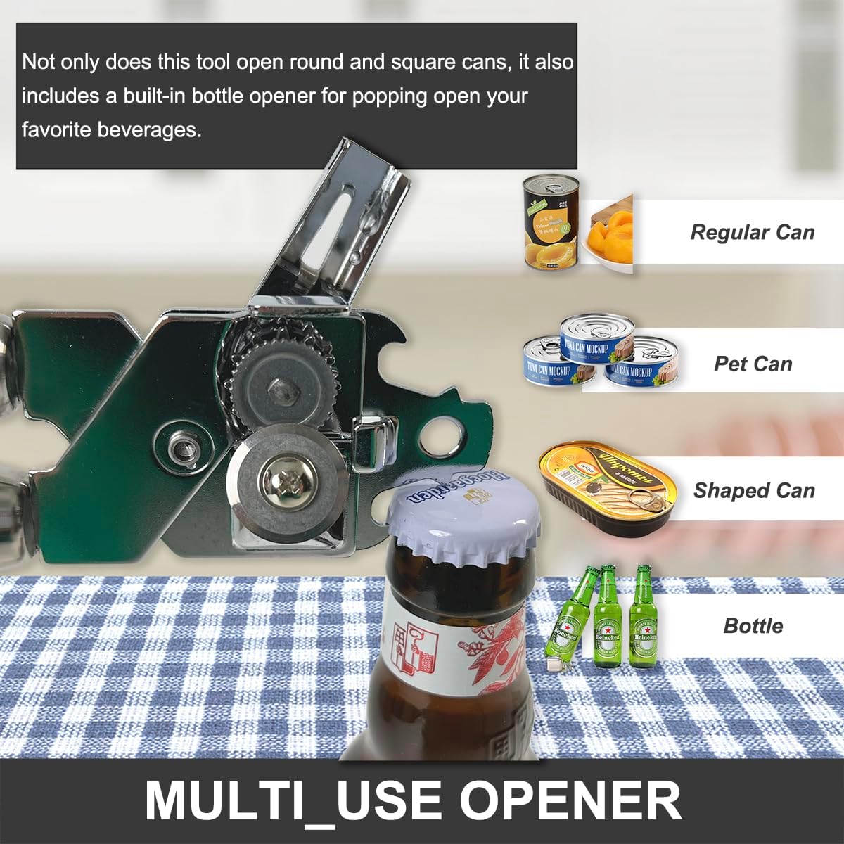 LunaCozy Manual Can Opener with Large Knob Handle