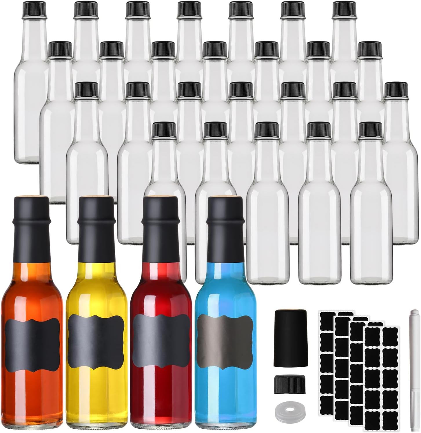 30 Pack 150ml Clear Hot Sauce Bottles