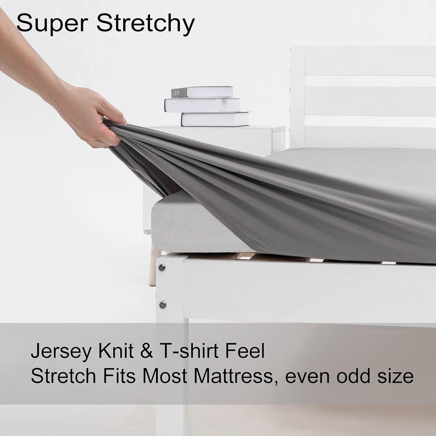 NY HOME Cot Size Fitted Sheet Only - Light Gray
