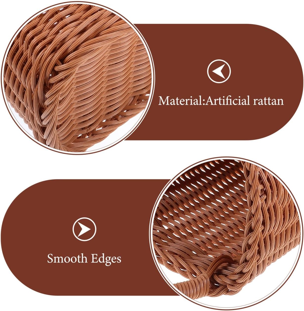 Angoily Hanging Wicker Basket with Rattan Design