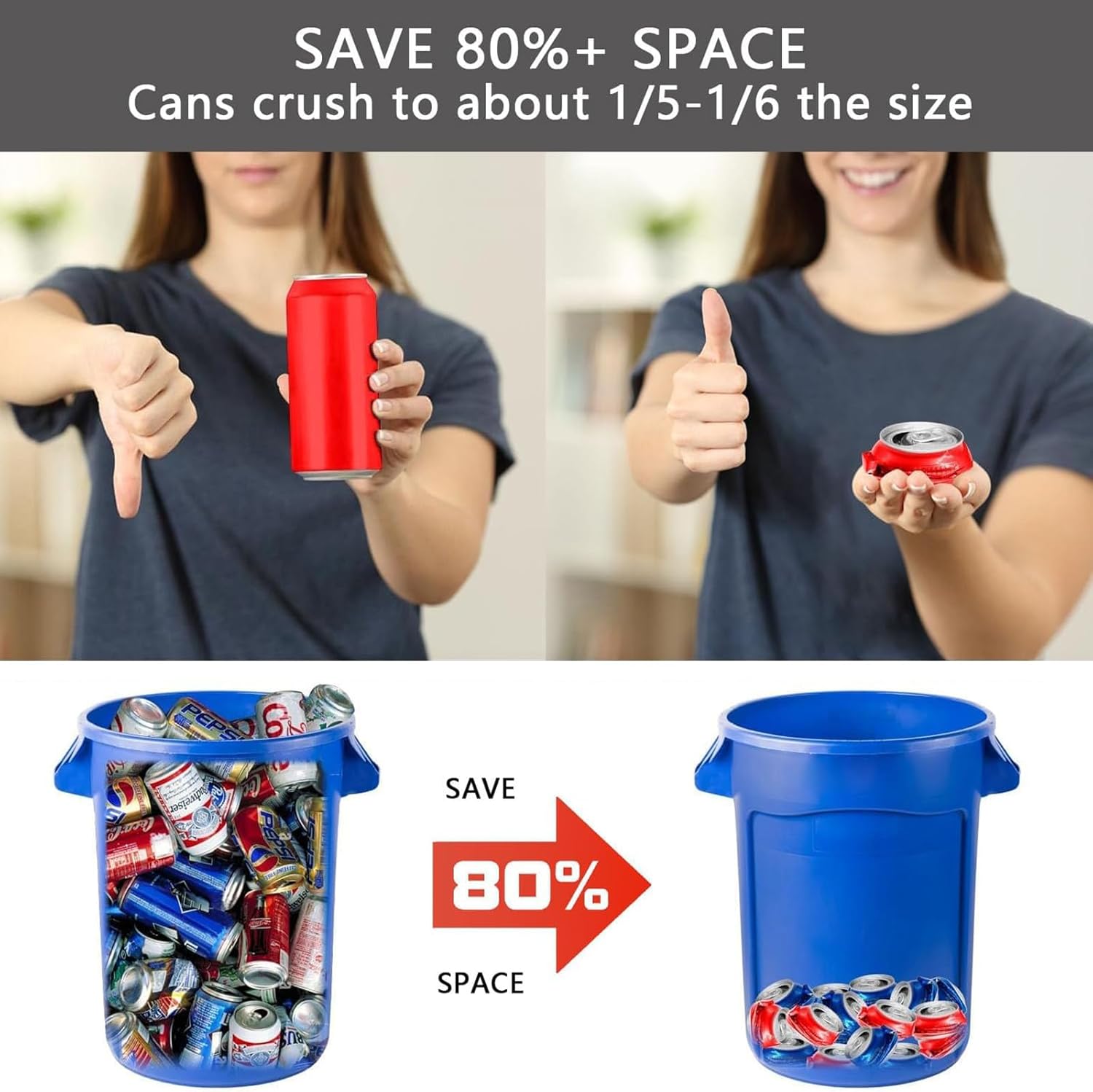 WIKINK Electric Can Crusher for 8oz-16oz Cans