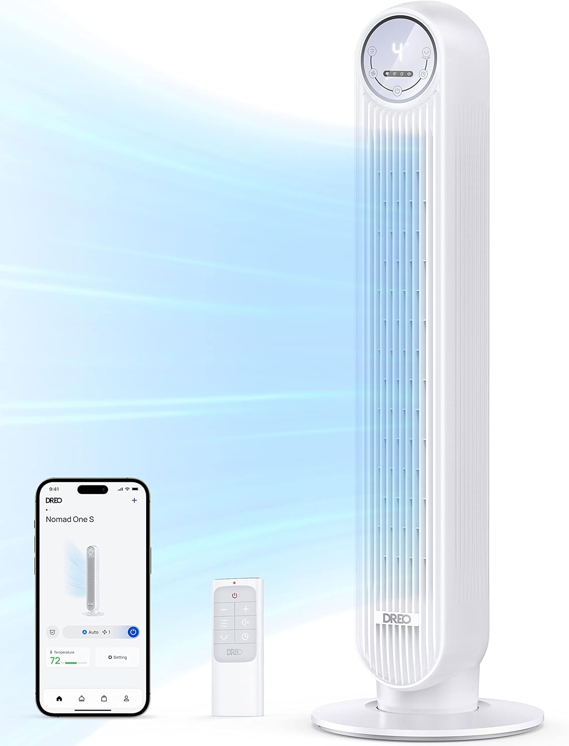 Dreo Tower Fan for Bedroom with 90 Degree Oscillating and 4 Speeds
