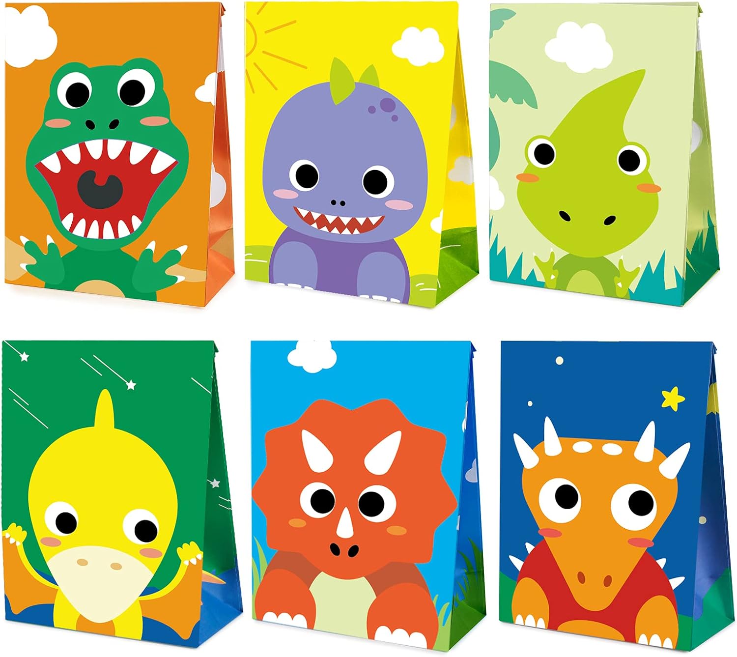 Mocoosy 24Pcs Dinosaur Party Favor Bags for Kids