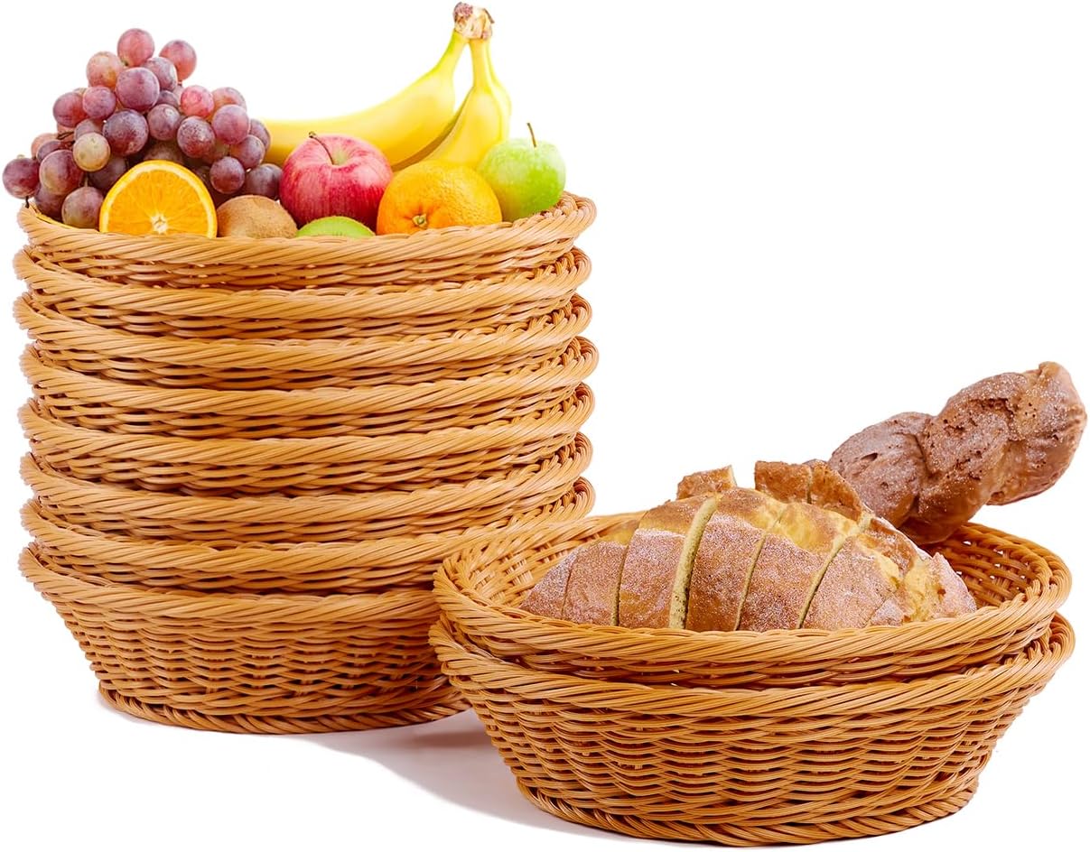 98x3 Inch Woven Bread Baskets 10 Pack