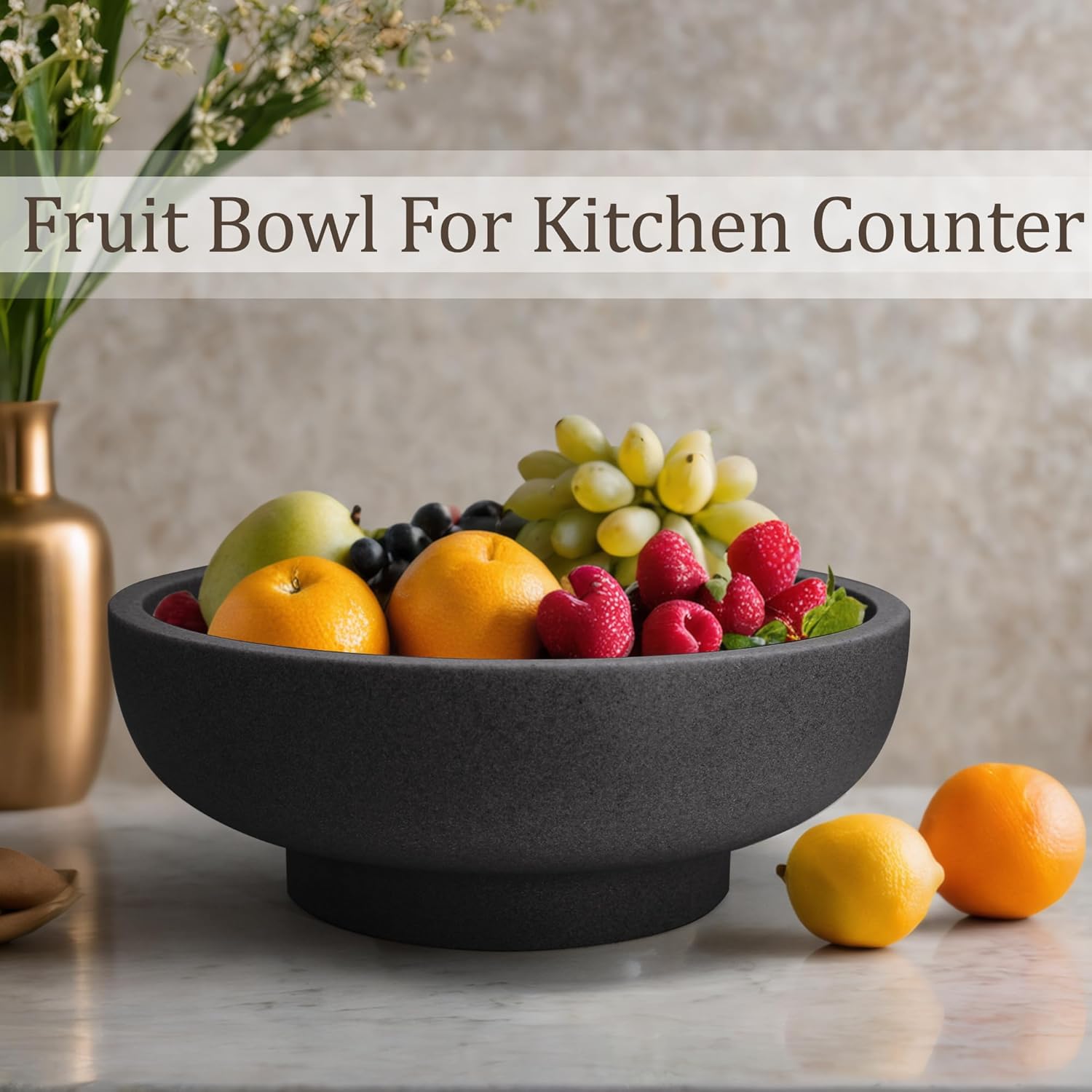 Modern Resin Decorative Bowl Black
