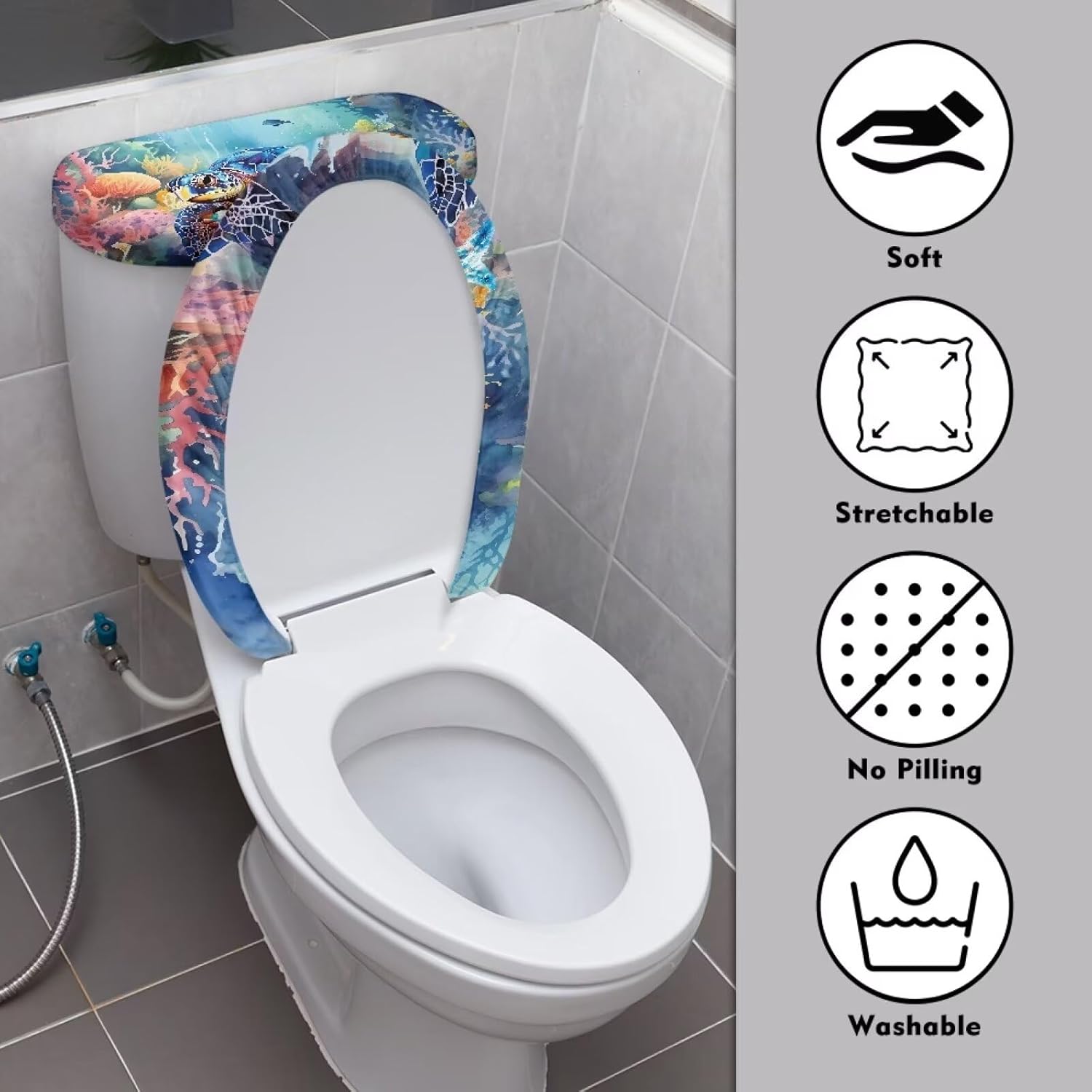 Sea Turtle Toilet Seat Cover and Tank Lid Cover 2 Set