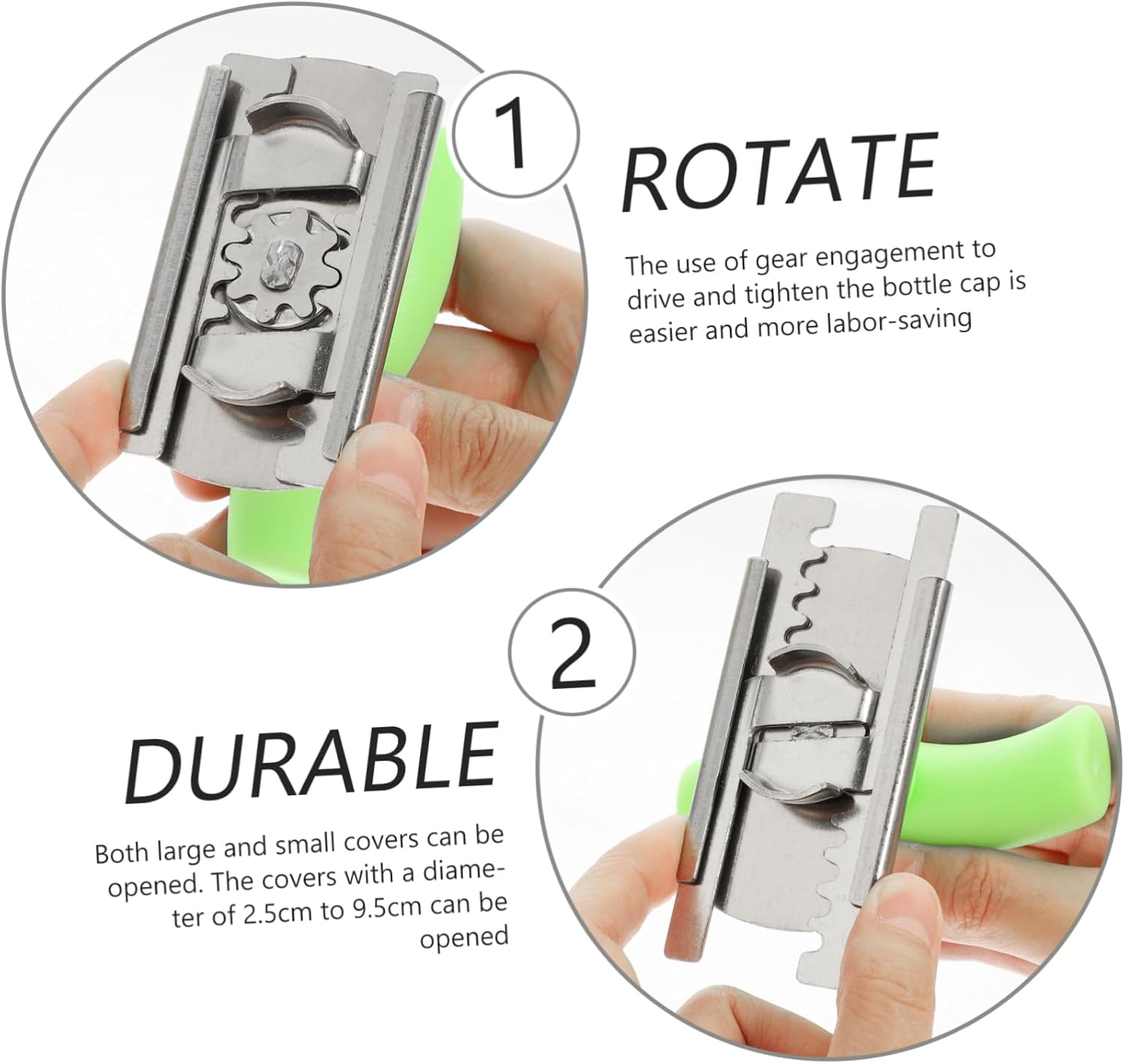 SHOWERORO 2pcs Jar Lid Opener With Rotating Handle And Keychain Design