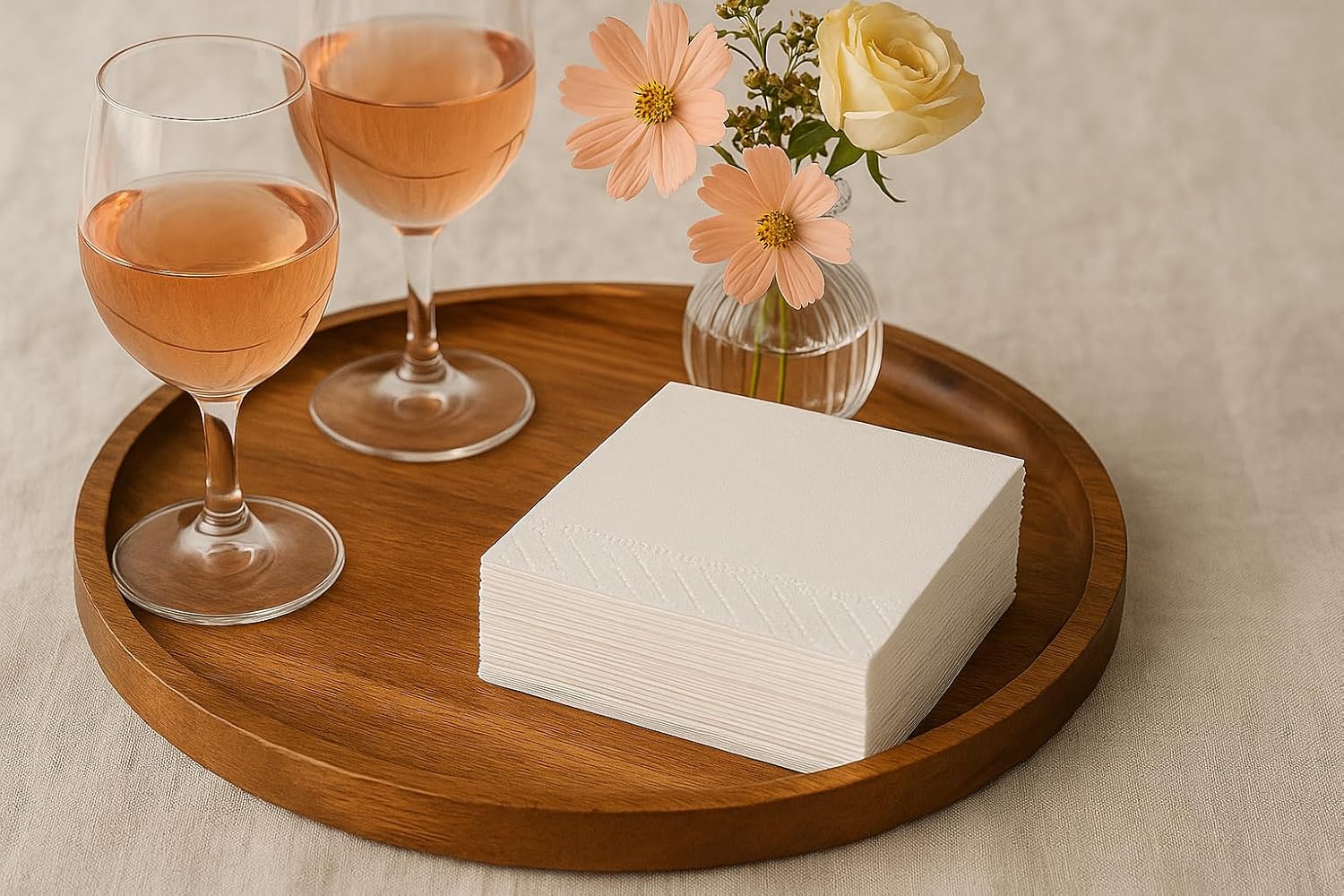 White Cocktail Napkins 200 Count 2-Ply Soft Absorbent