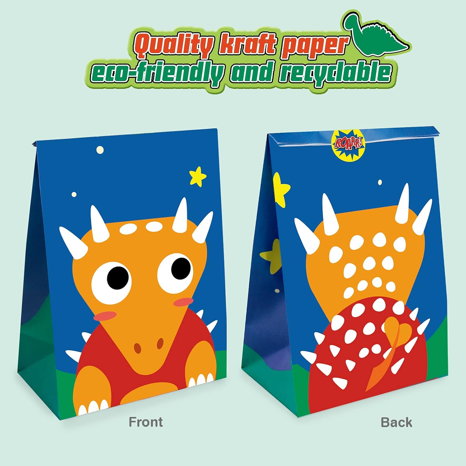 Mocoosy 24Pcs Dinosaur Party Favor Bags for Kids