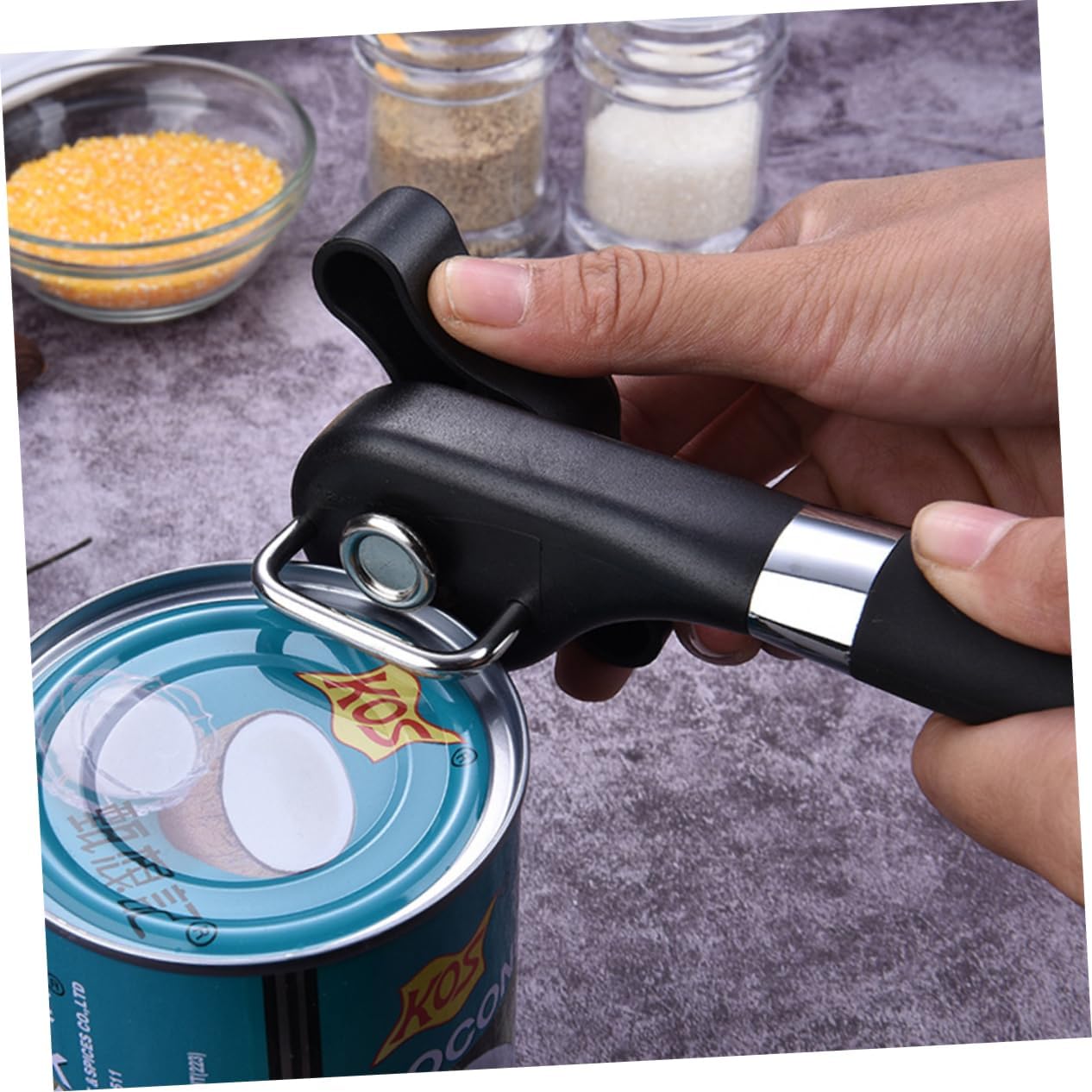Zerodeko Stainless Steel Bottle Opener Jar Smart Hand Black