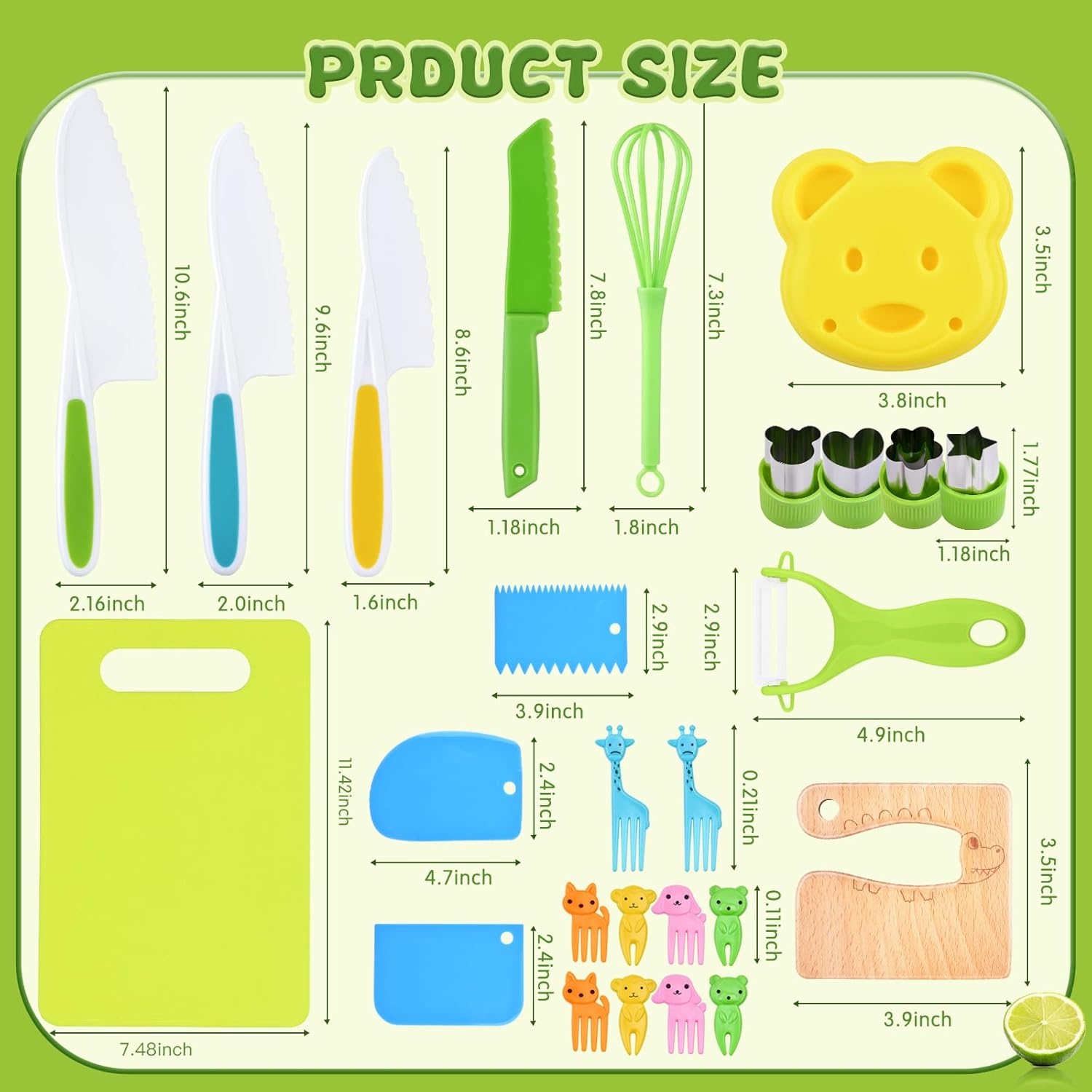 26PCS Kids Knife Set for Real Cooking and Play