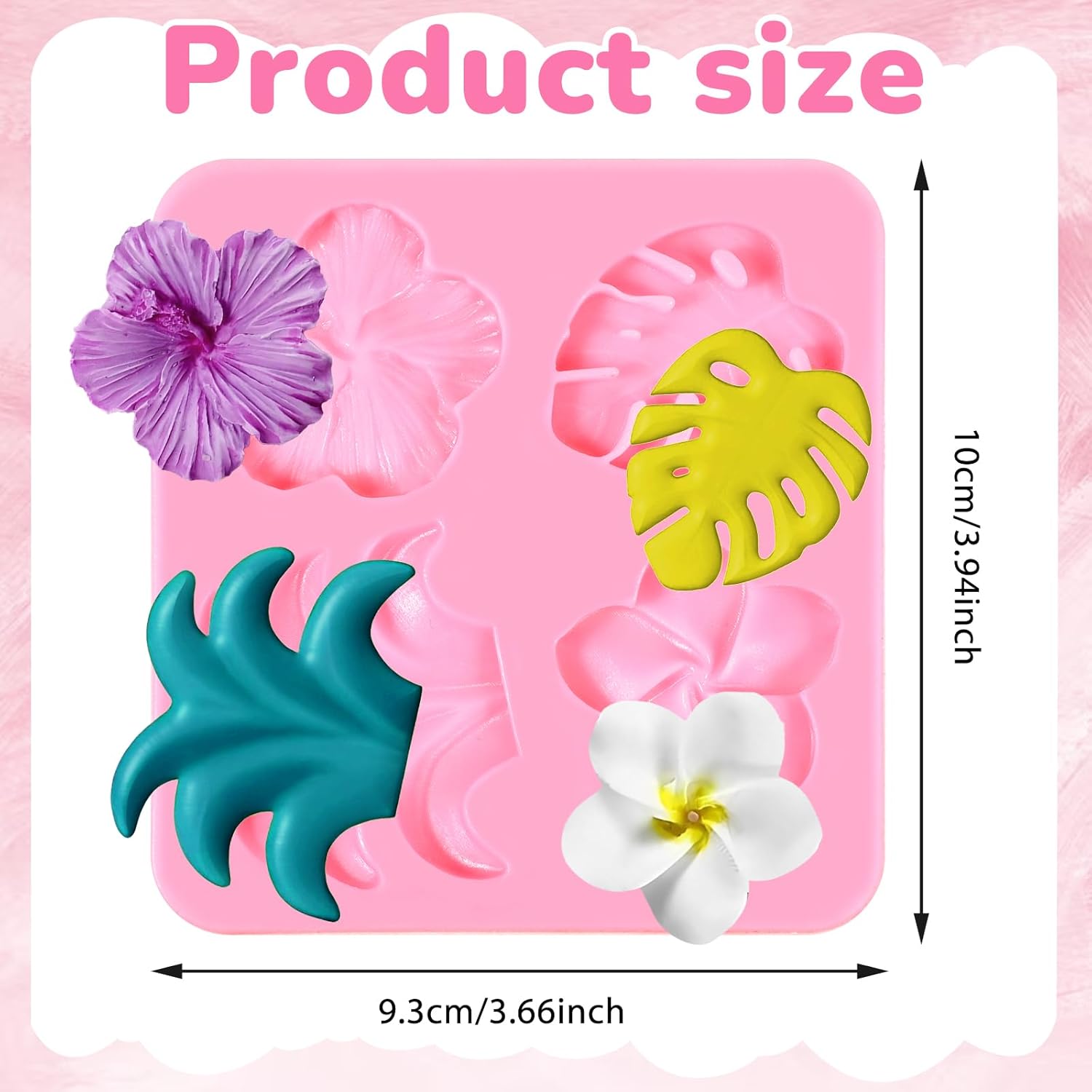 2 Pieces Tropical Flowers Leaves Silicone Mold for DIY Crafts