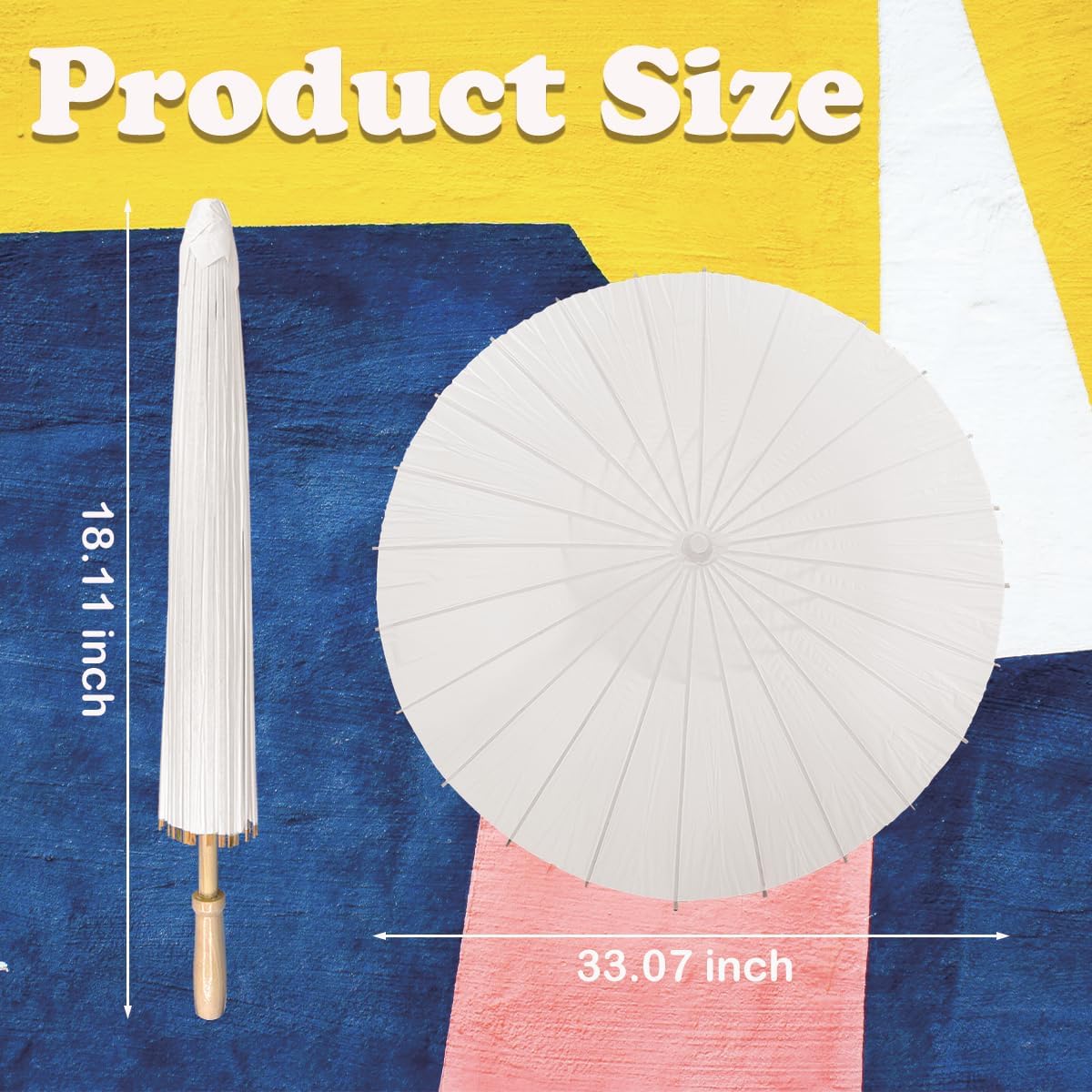 7 Pack White Wedding Umbrellas 33 Inch Elegant Decor