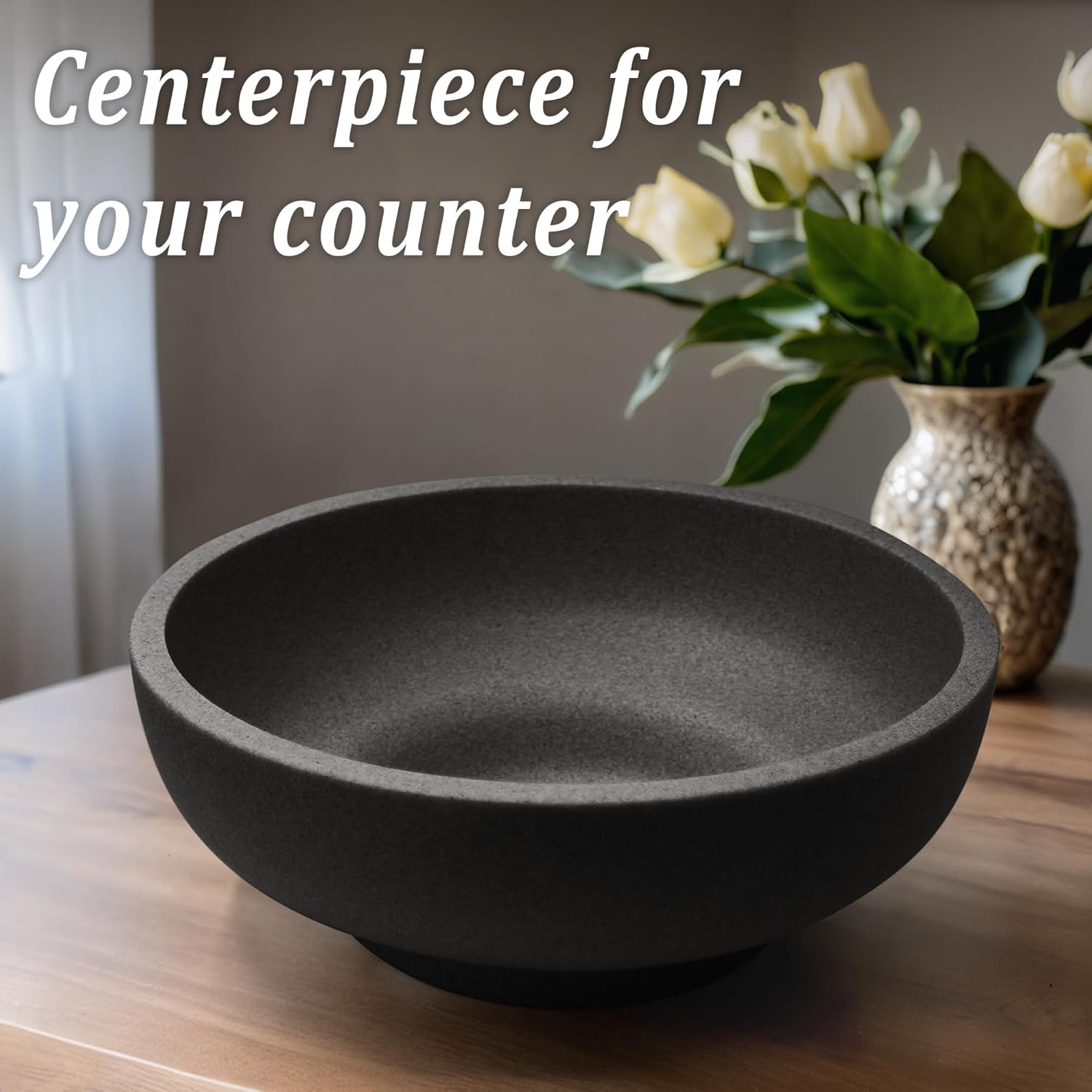 Modern Resin Decorative Bowl Black