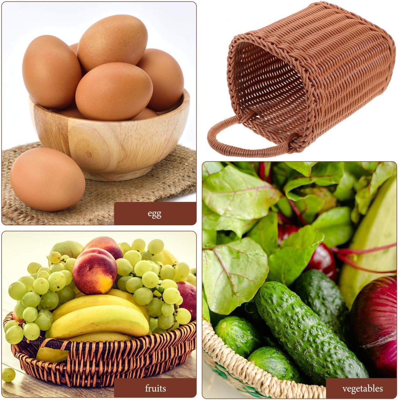 Angoily Hanging Wicker Basket with Rattan Design