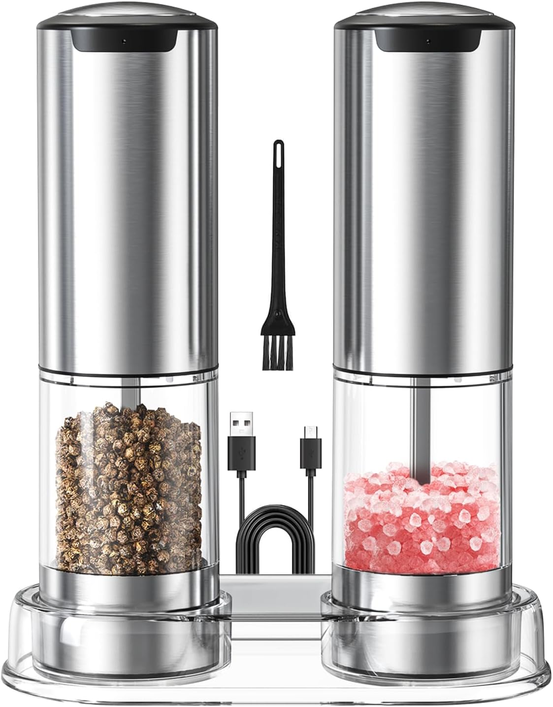 Rechargeable Salt Pepper Grinder Set With LED Light