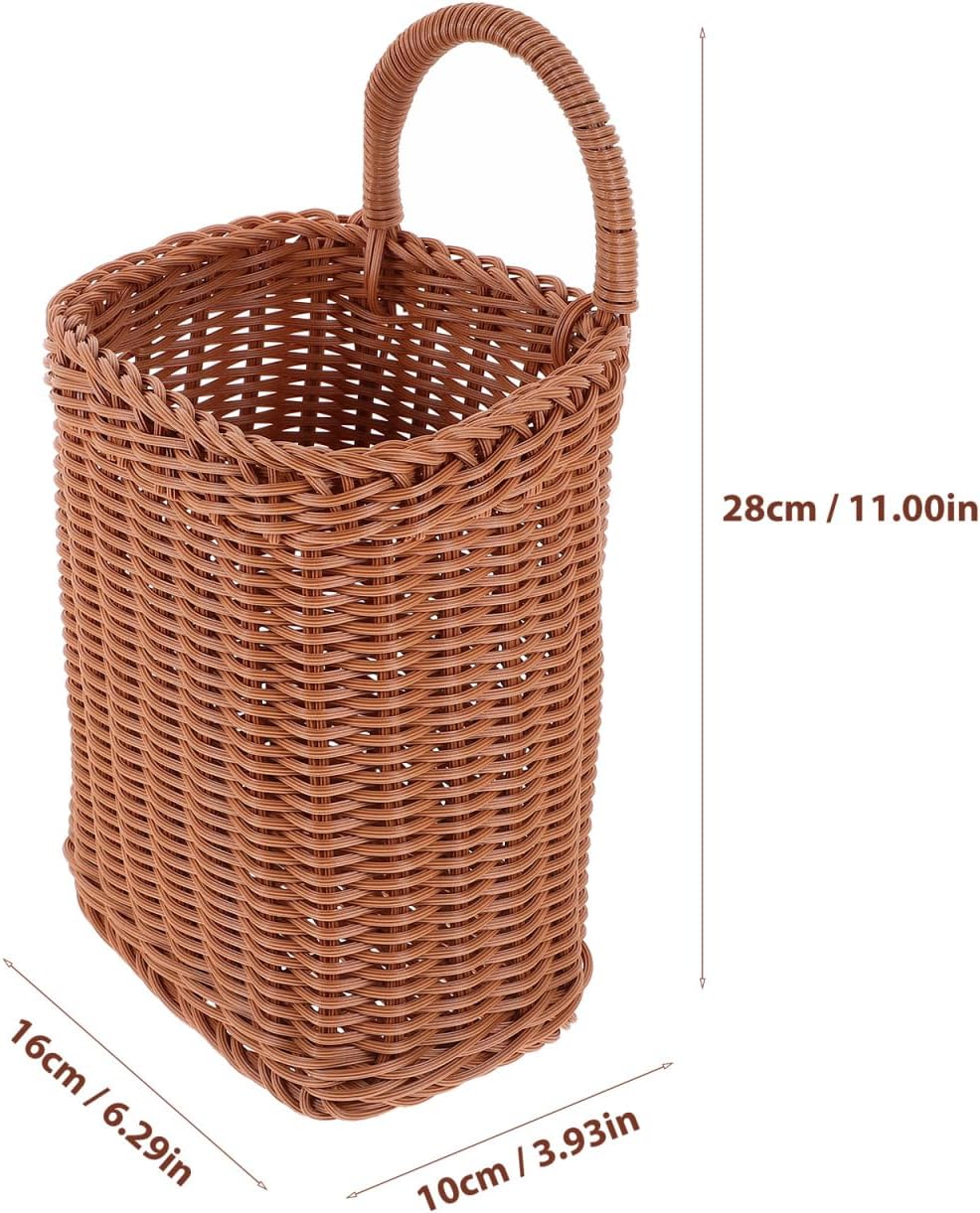 Angoily Hanging Wicker Basket with Rattan Design