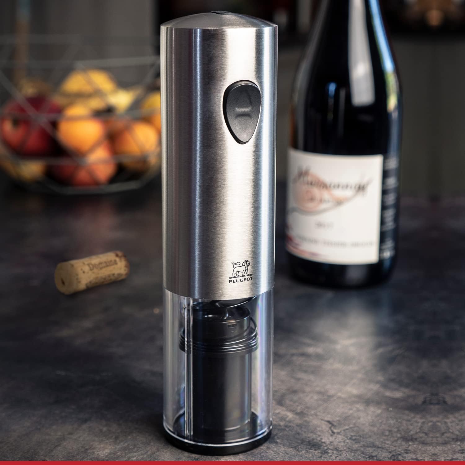 Peugeot Elis Electric Corkscrew - Rechargeable Stainless Steel 8 Inches