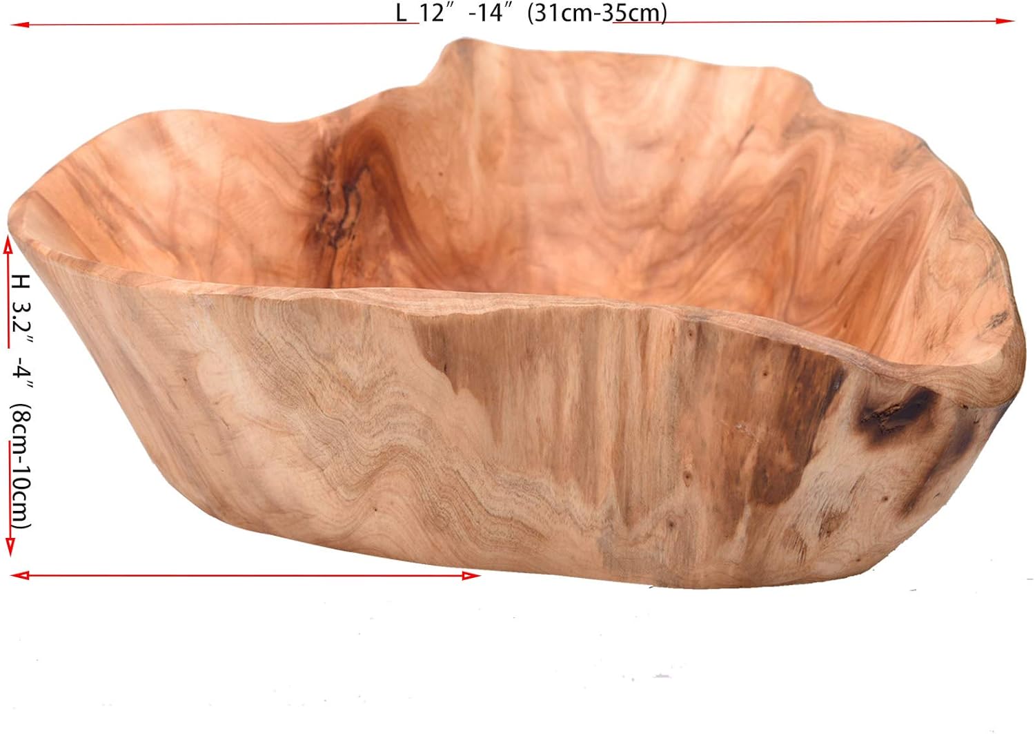 Handmade Natural Root Wood Bowl 12-14 Inches Unique