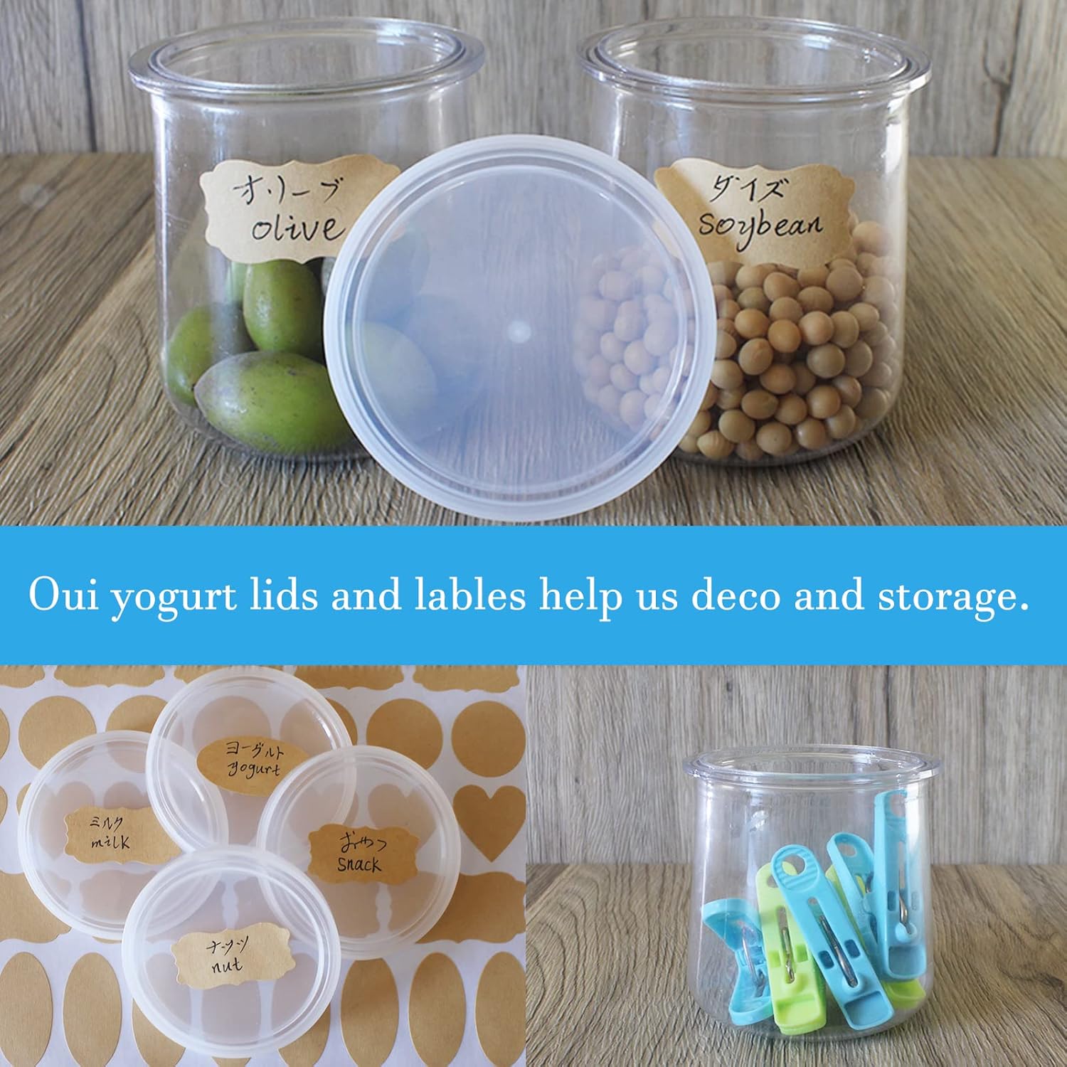 Clear Plastic Yogurt Jar Lids - 28 Pack for Oui Jars