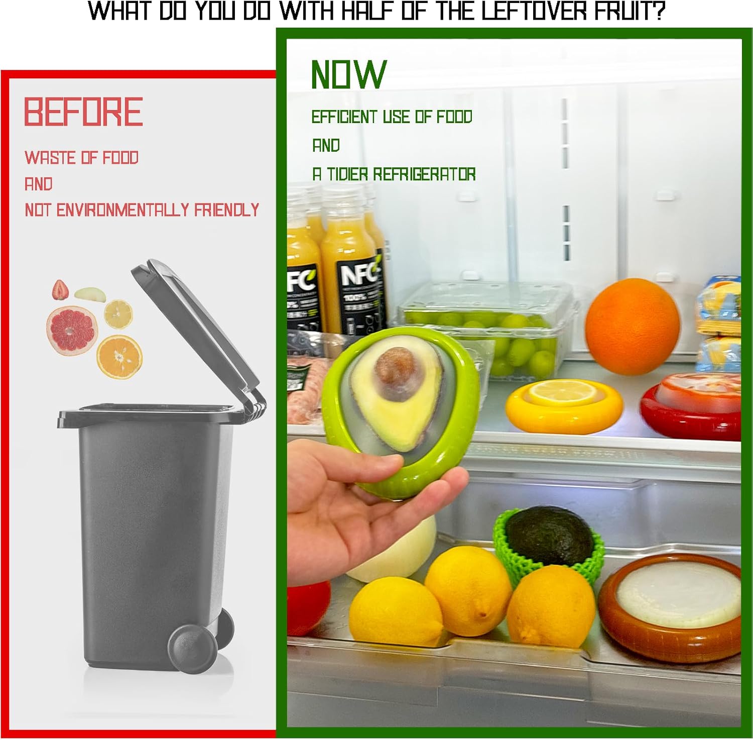 AEKTBY 4-Pack Reusable Avocado Onion Saver Set